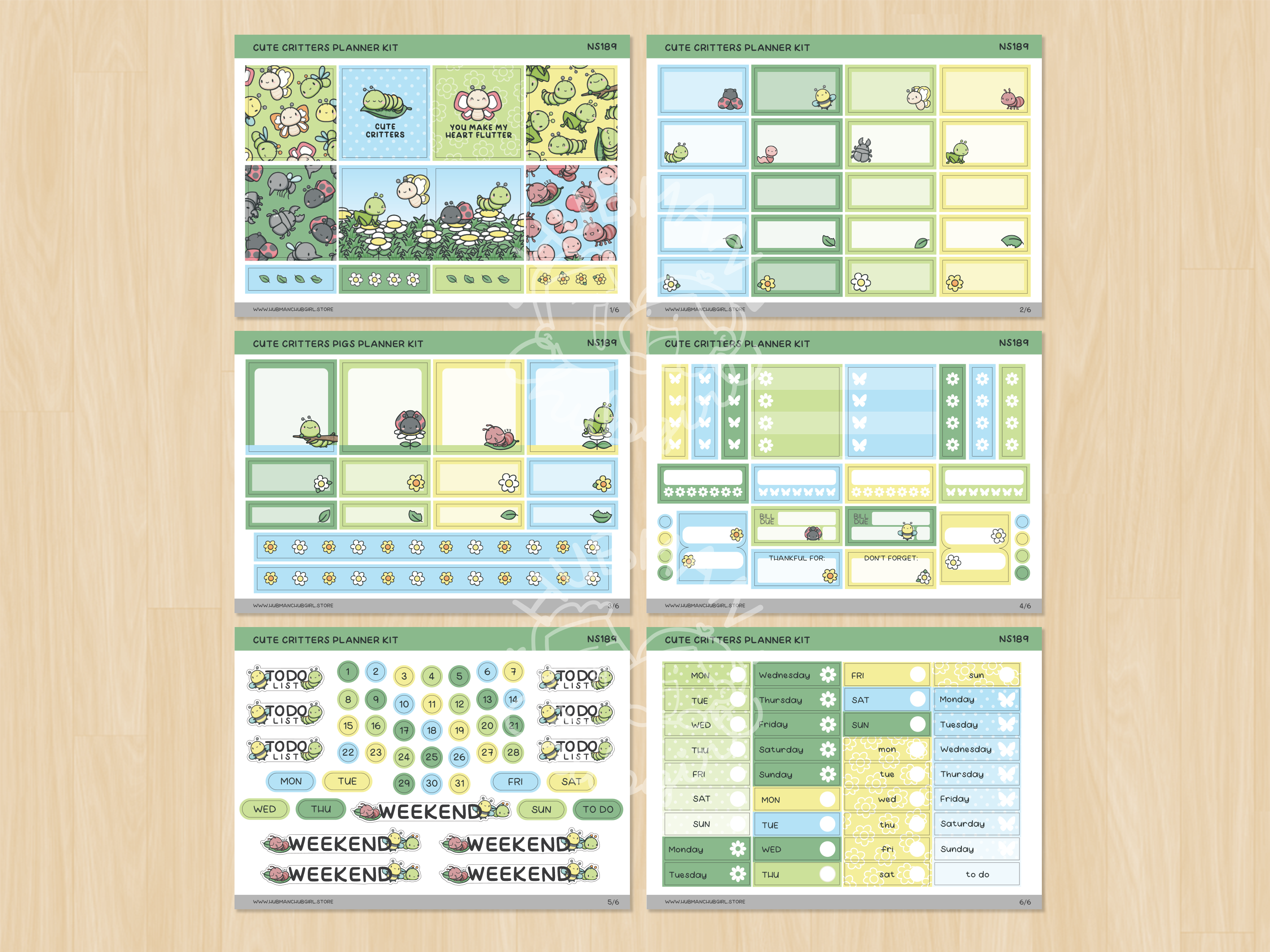 Cute Critters Planner Kit (Set of 6)