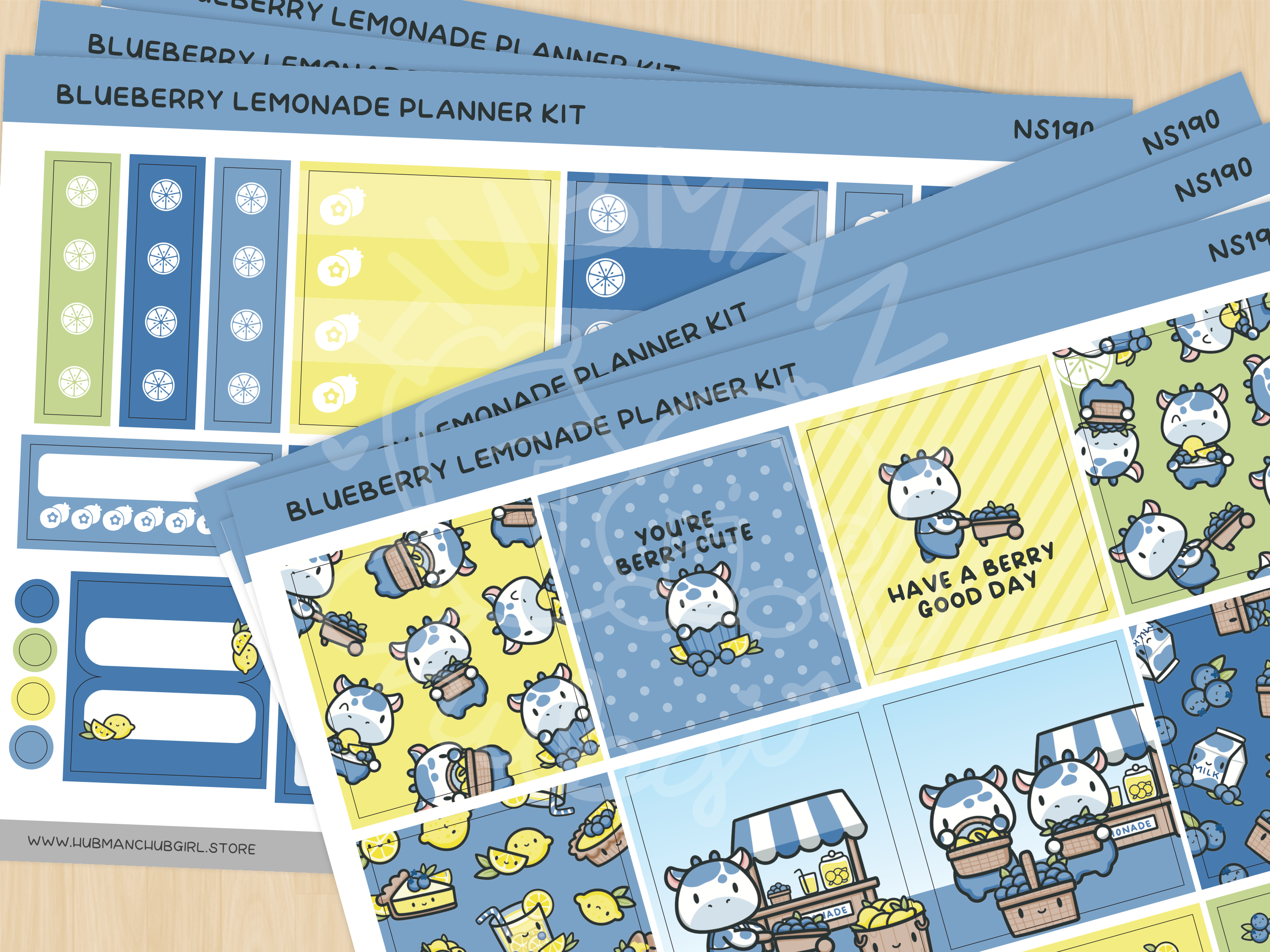 Blueberry Lemonade Planner Kit (Set of 6)