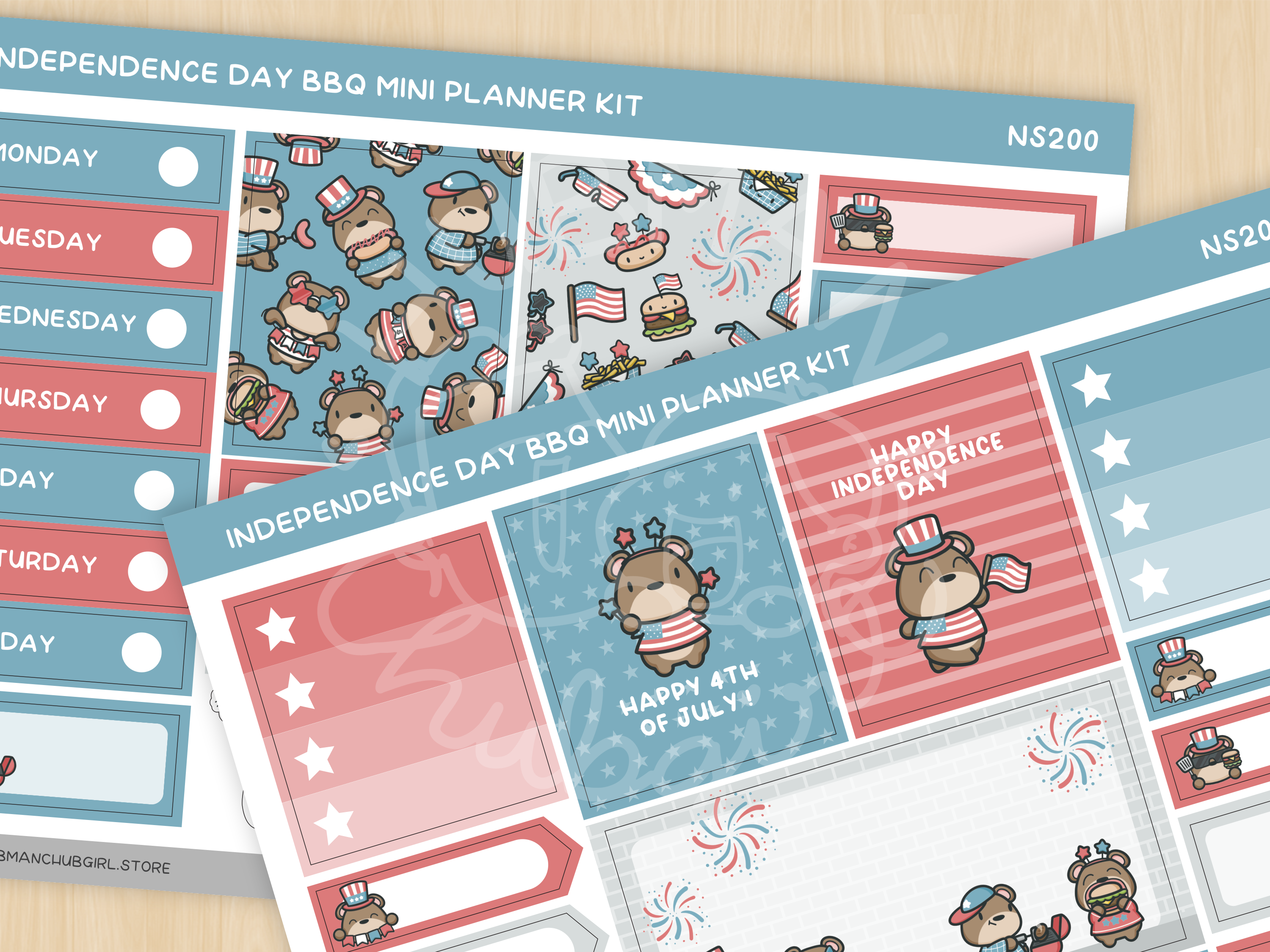 Independence Day BBQ Mini Planner Kit (Set of 2)