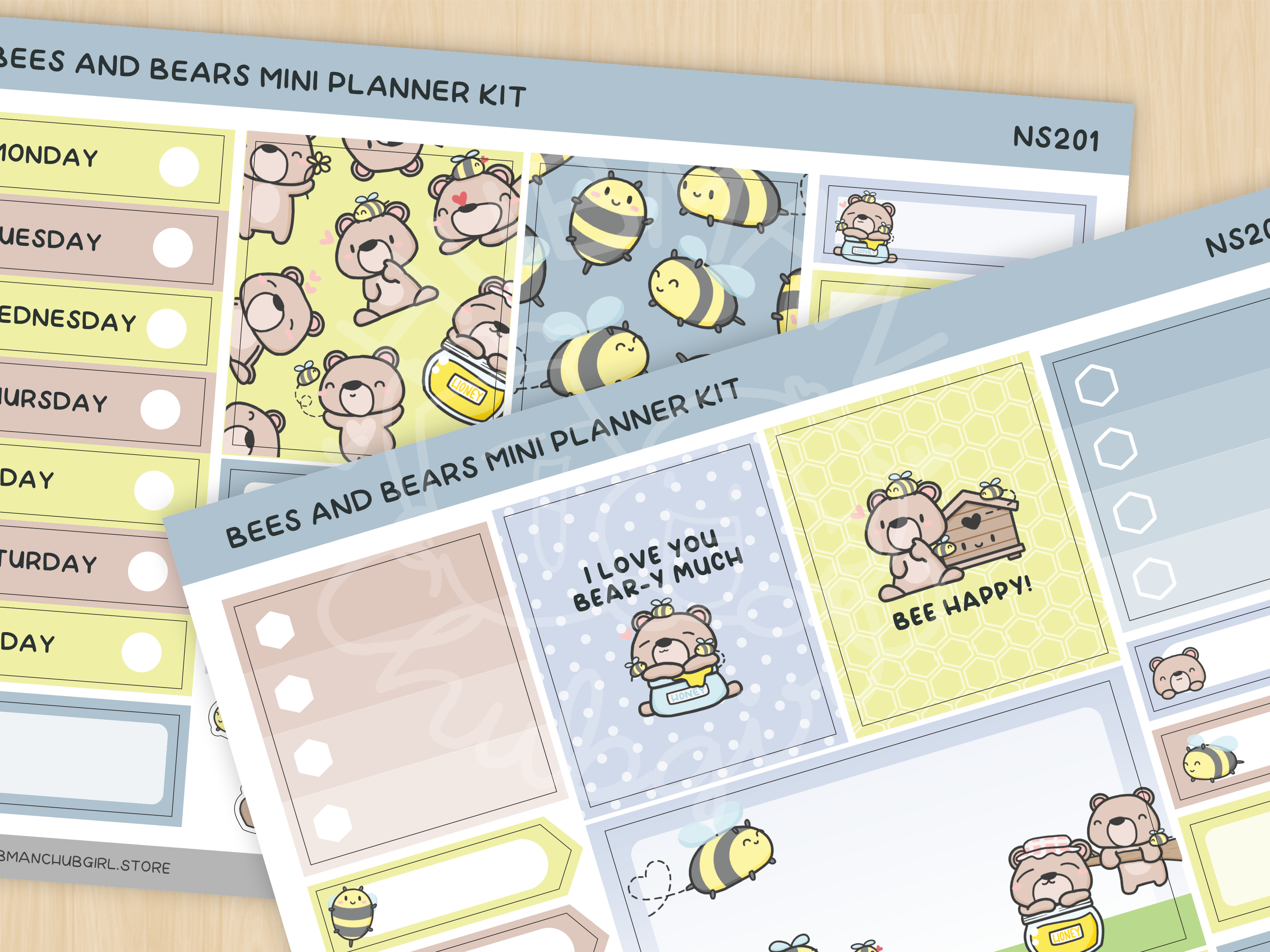 Bees and Bears Mini Planner Kit (Set of 2)