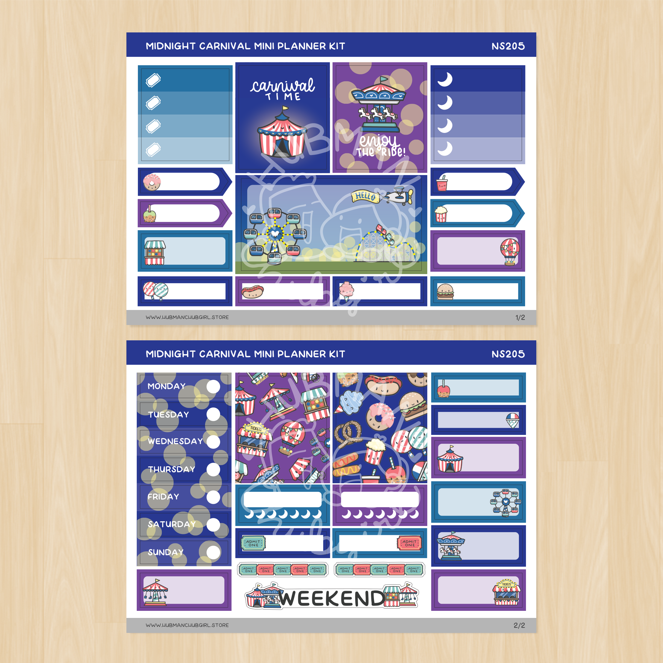 Midnight Carnival Mini Planner Kit (Set of 2)