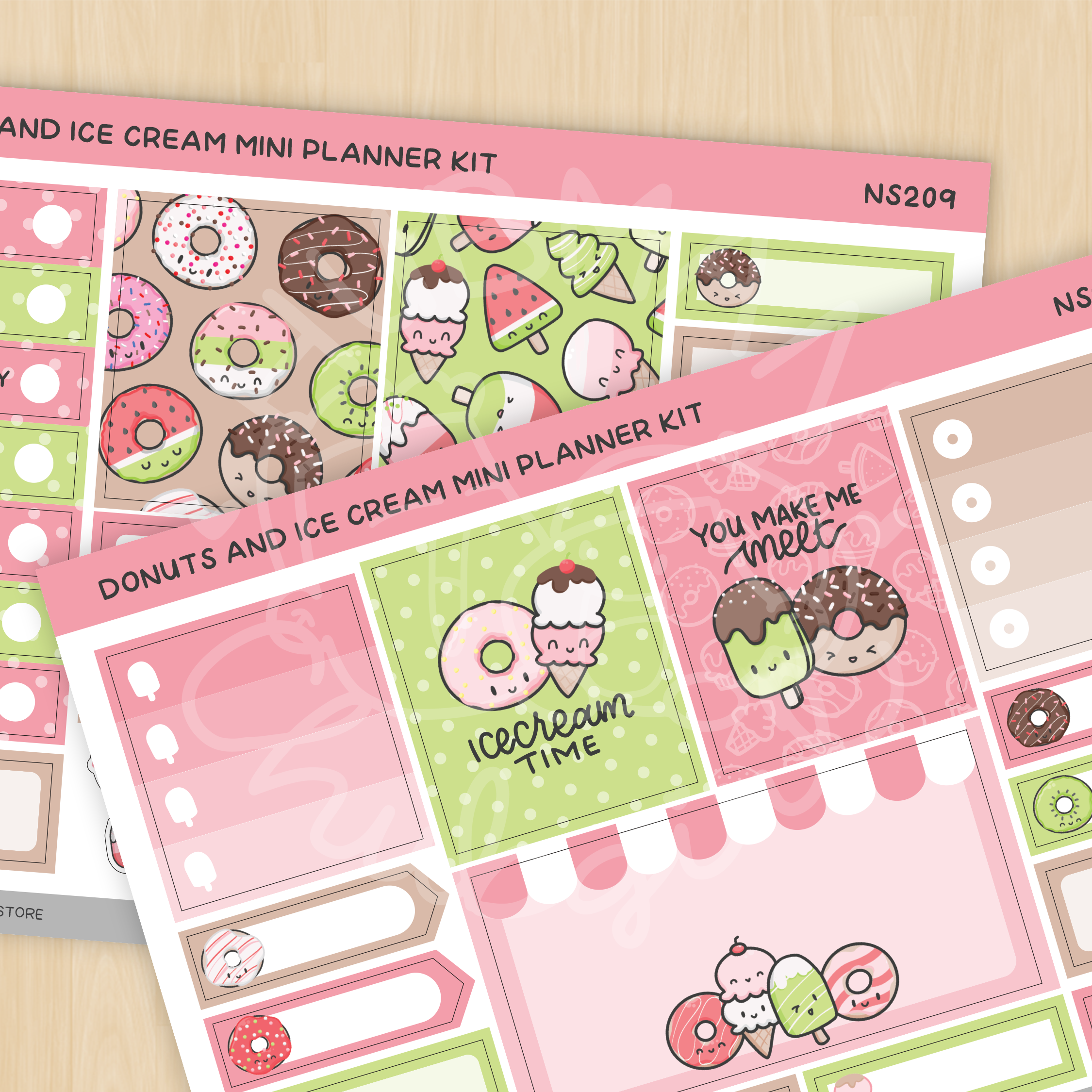 Donuts and Icecream Mini Planner Kit (Set of 2)