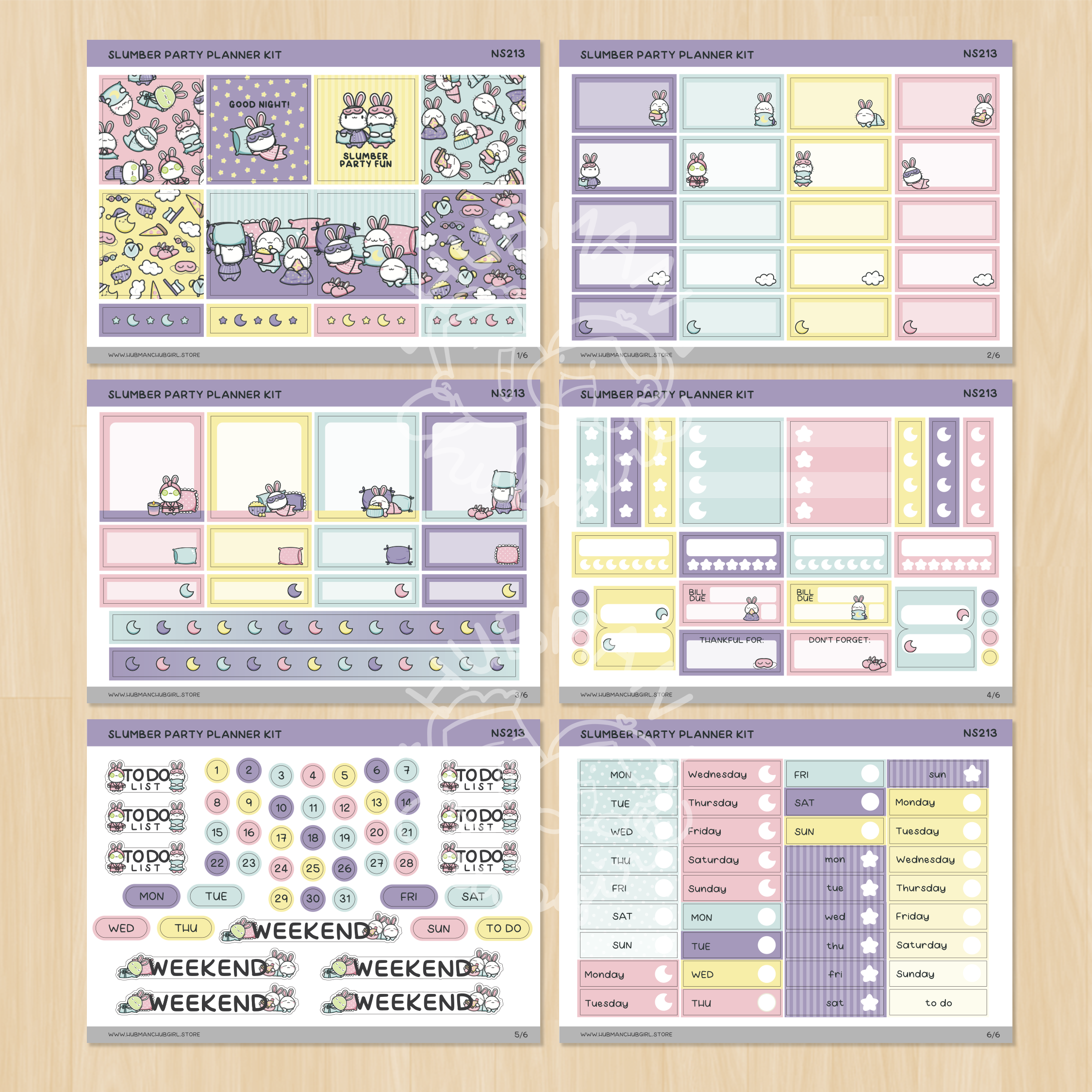 Slumber Party Planner Kit (Set of 6)