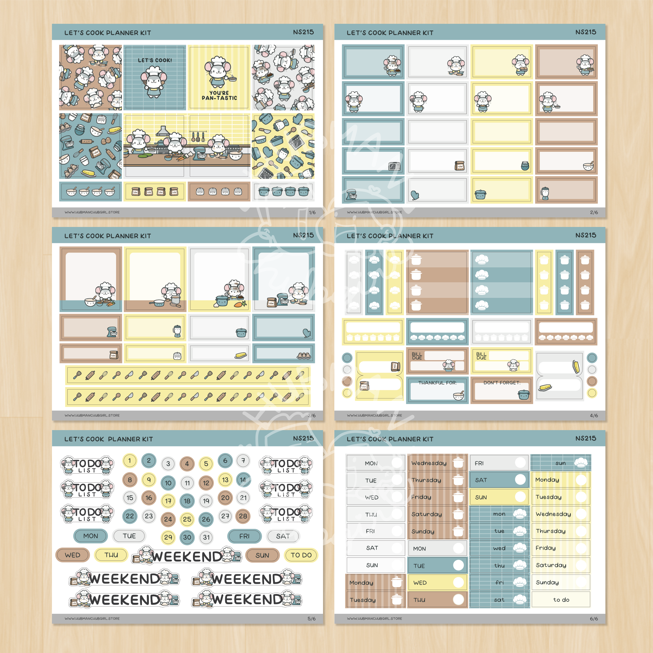 Let's Cook Planner Kit (Set of 6)