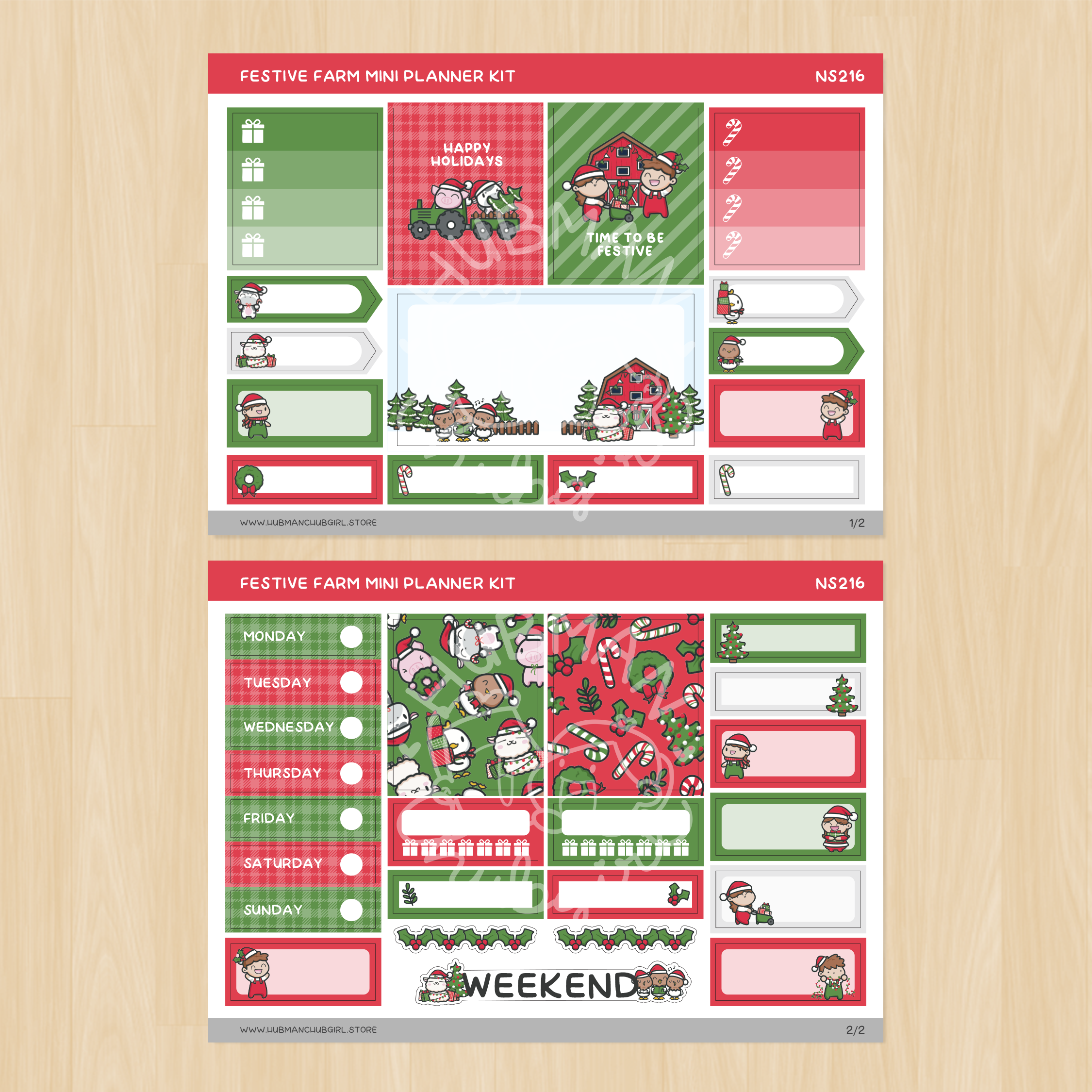 Festive Farm Mini Planner Kit (Set of 2)