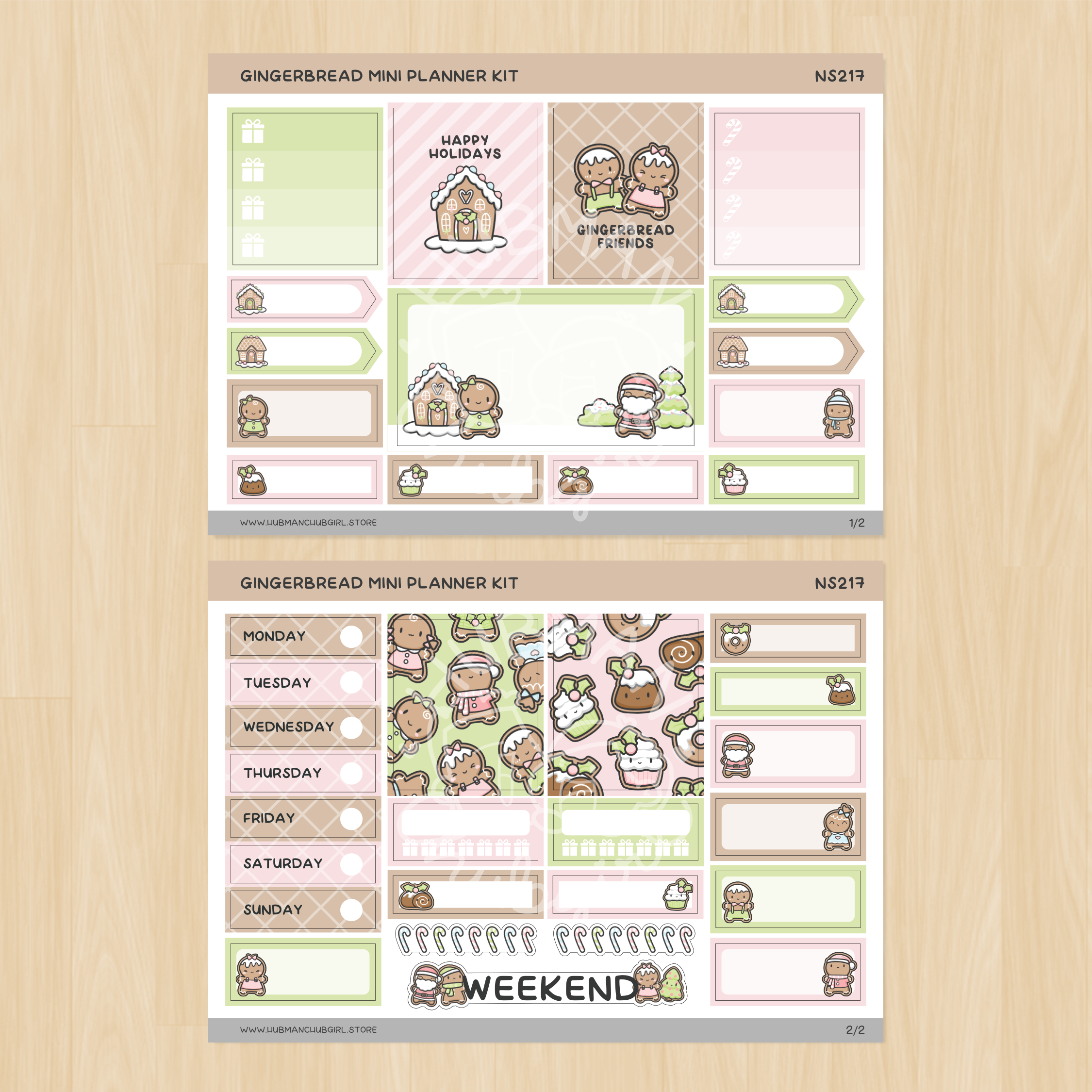 Gingerbread Mini Planner Kit