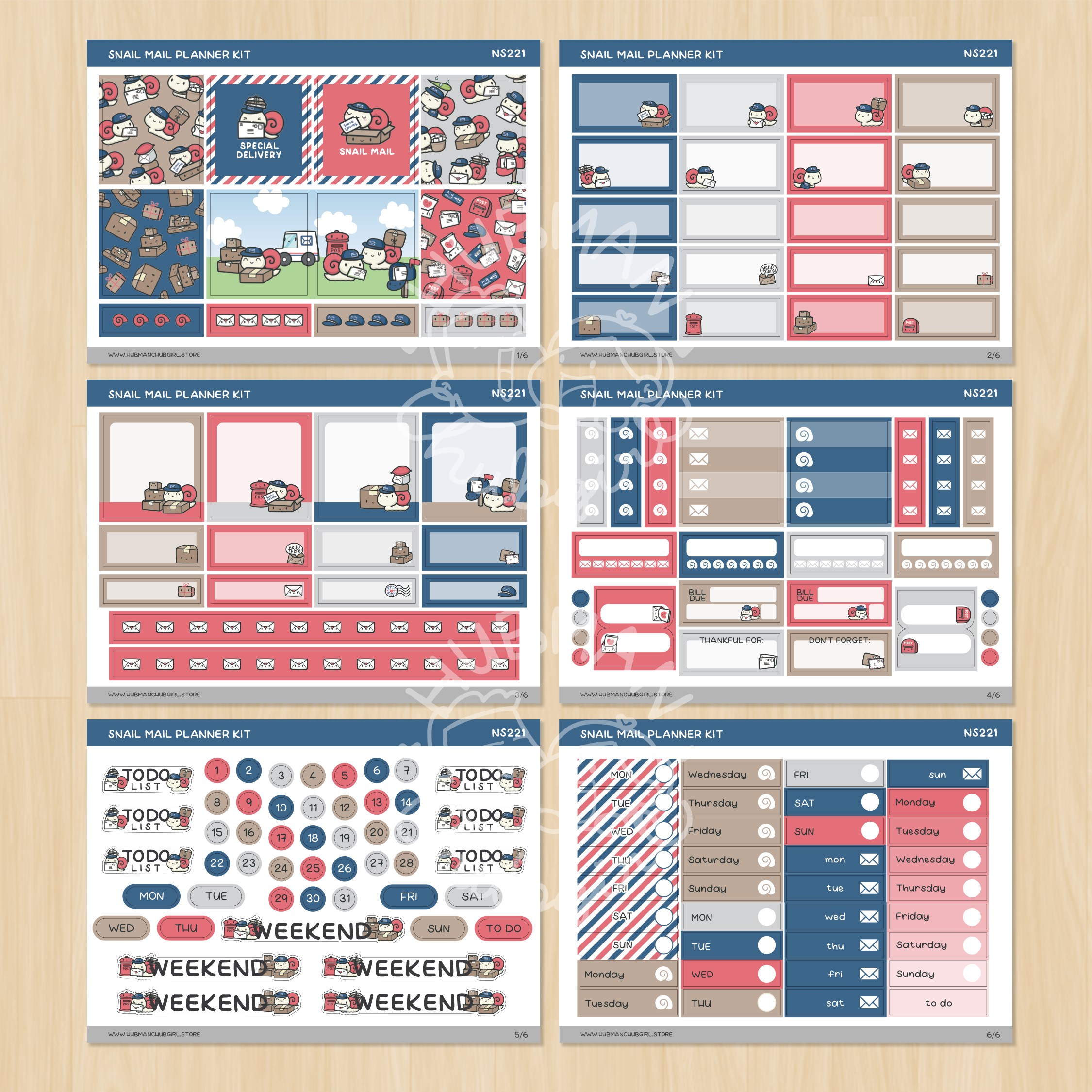 Snail Mail Planner Kit (Set of 6)