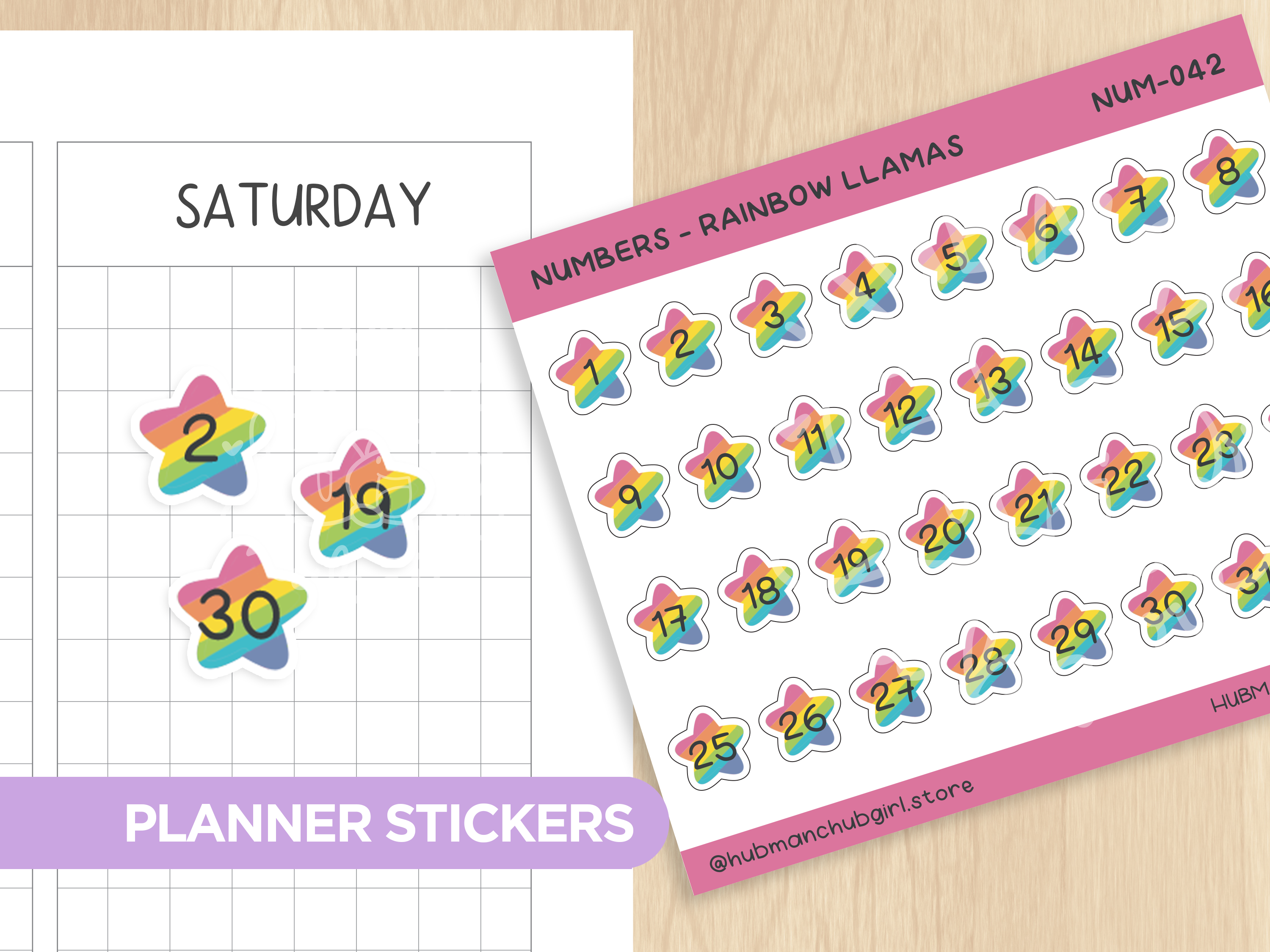 Rainbow Llamas Journaling Extras Sticker Set