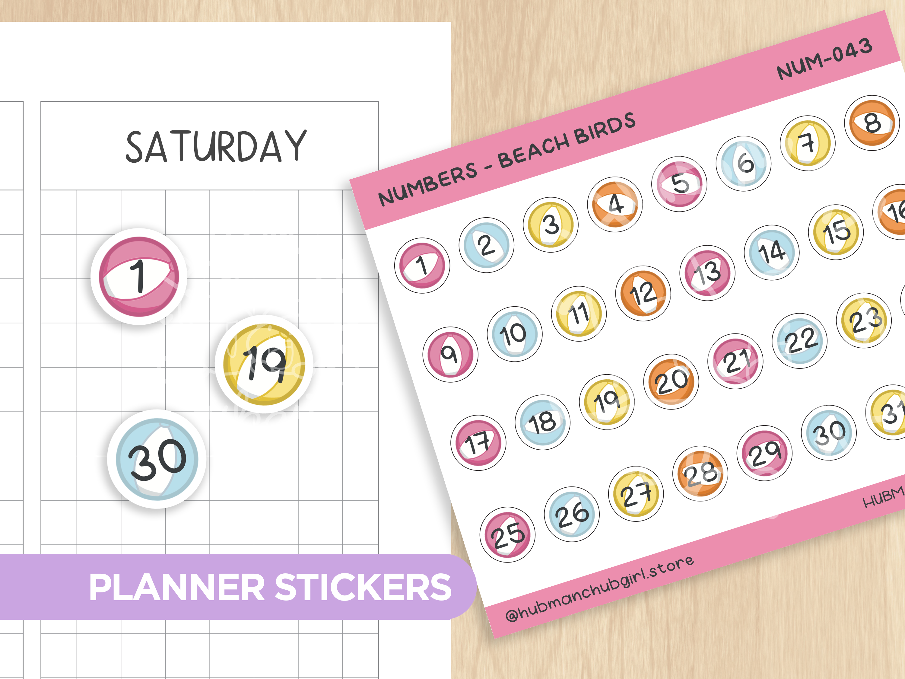 Beach Birds Journaling Extras Sticker Set