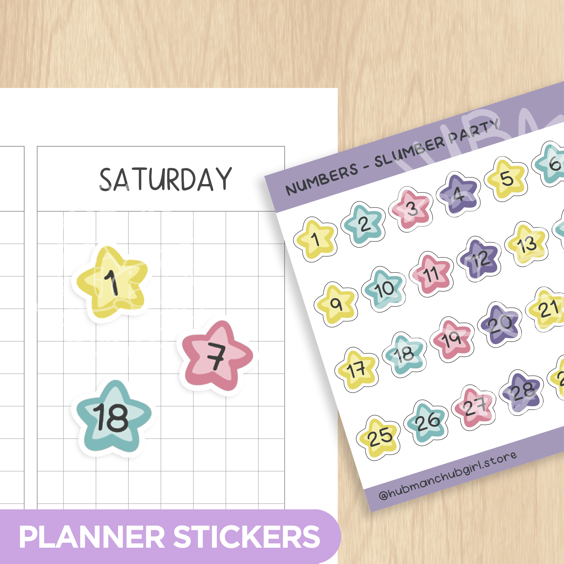 Numbers - Slumber Party Planner Stickers