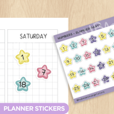 Numbers - Slumber Party Planner Stickers
