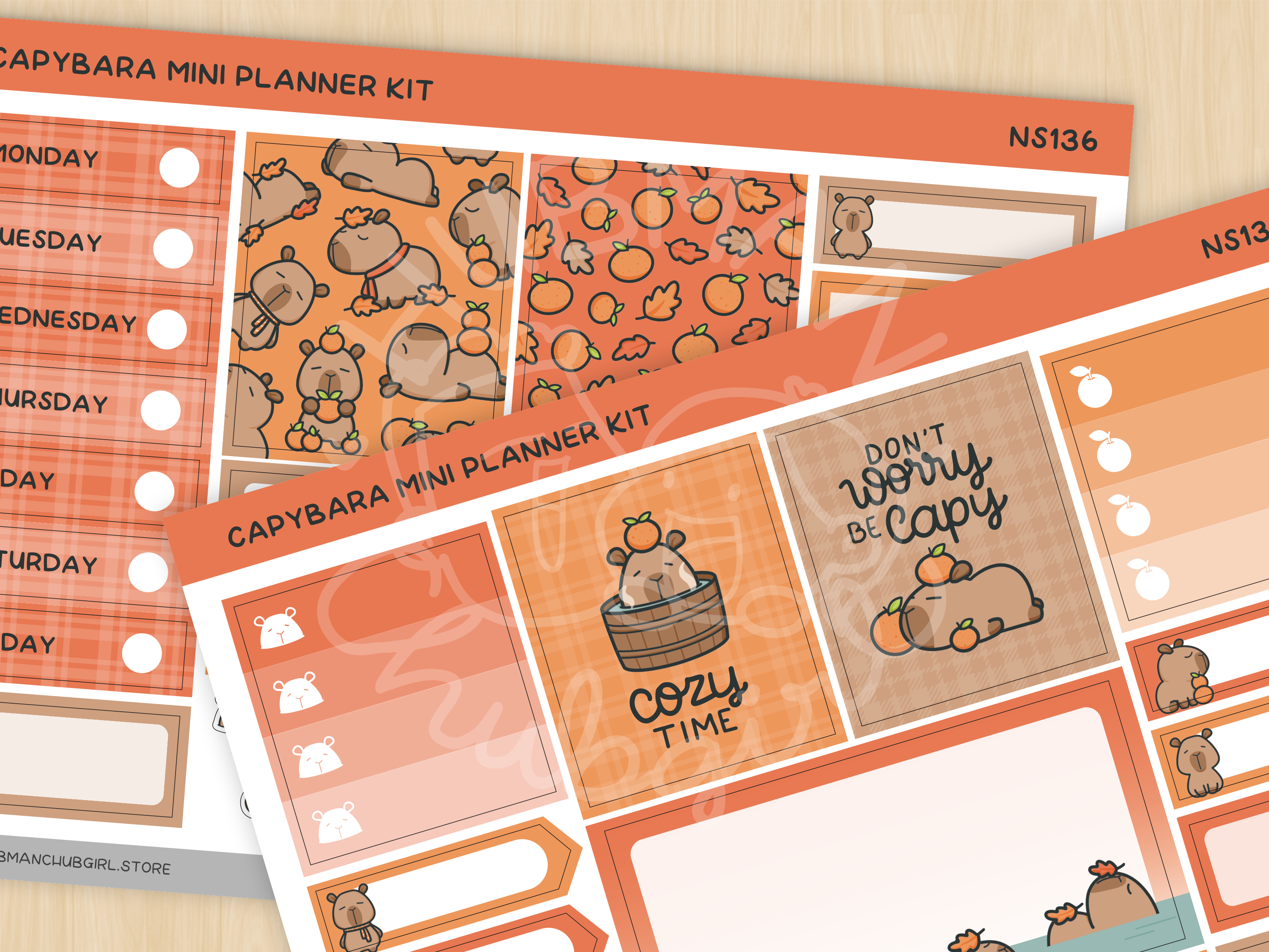 Autumn Capybaras Mini Planner Kit (Set of 2)