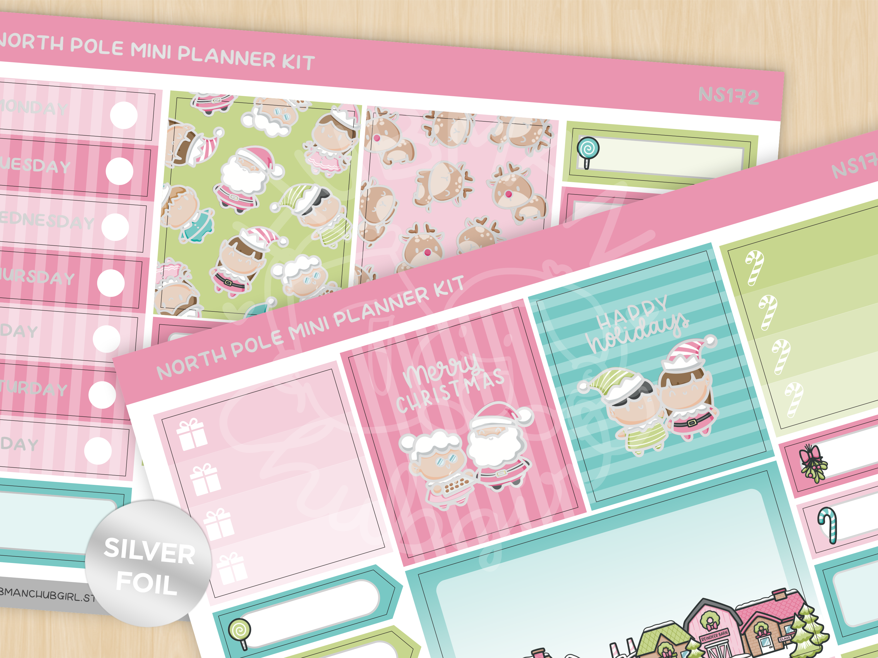North Pole Planner Kit (Set of 2) - Silver foil