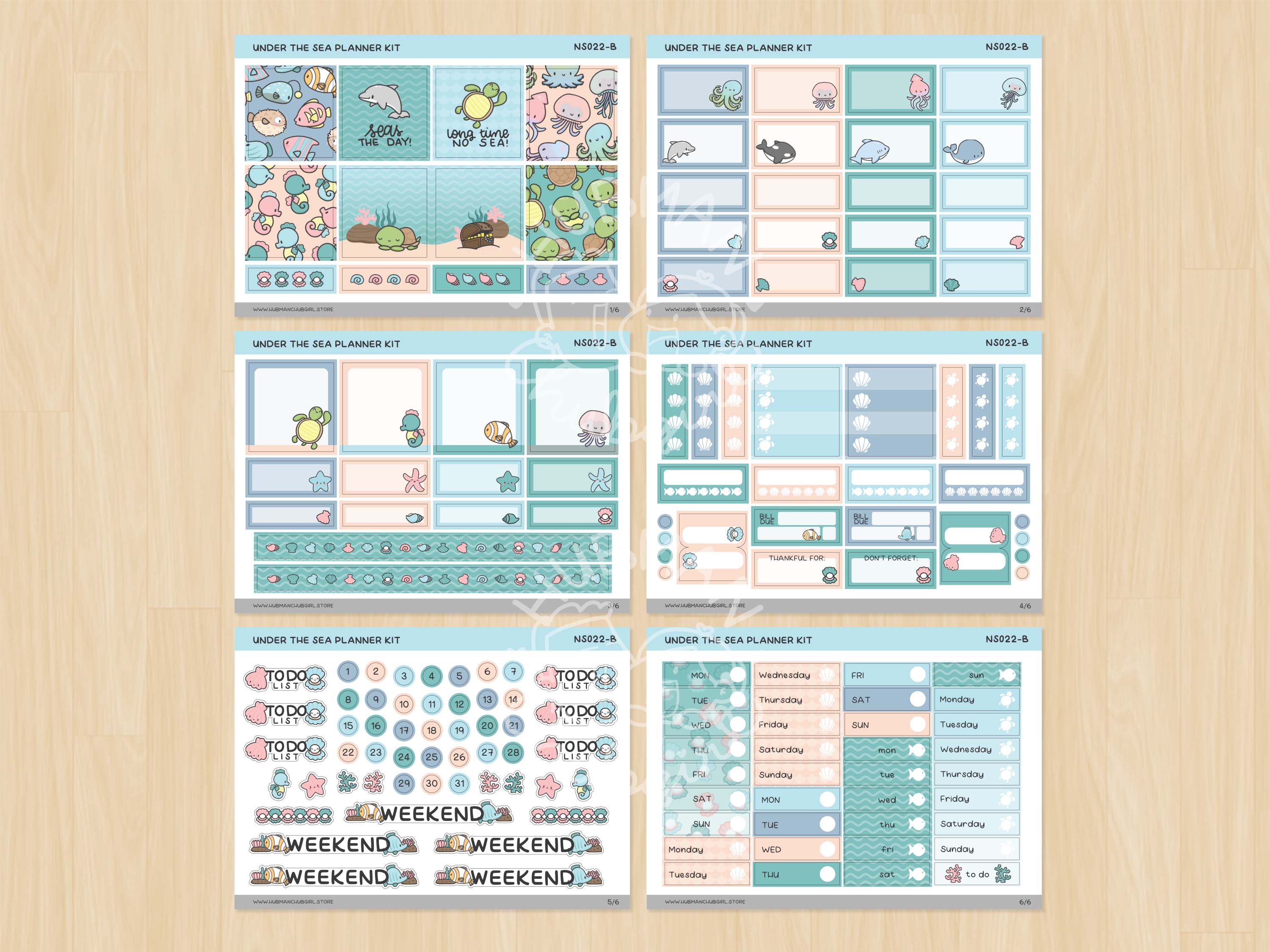Under the Sea Planner Kit  (Set of 6)