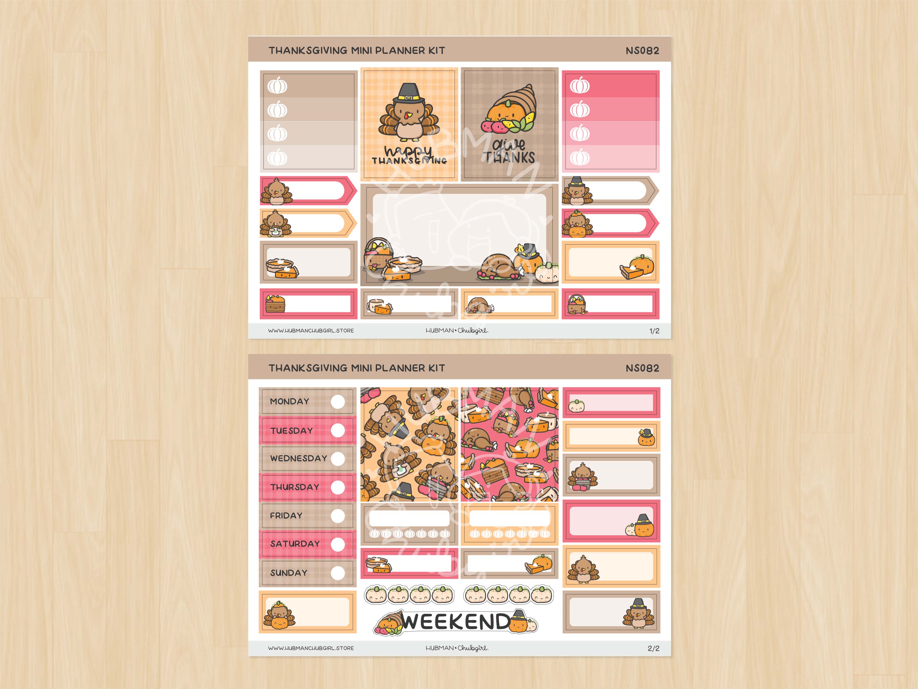 Thanksgiving Mini Planner Kit (Set of 2)