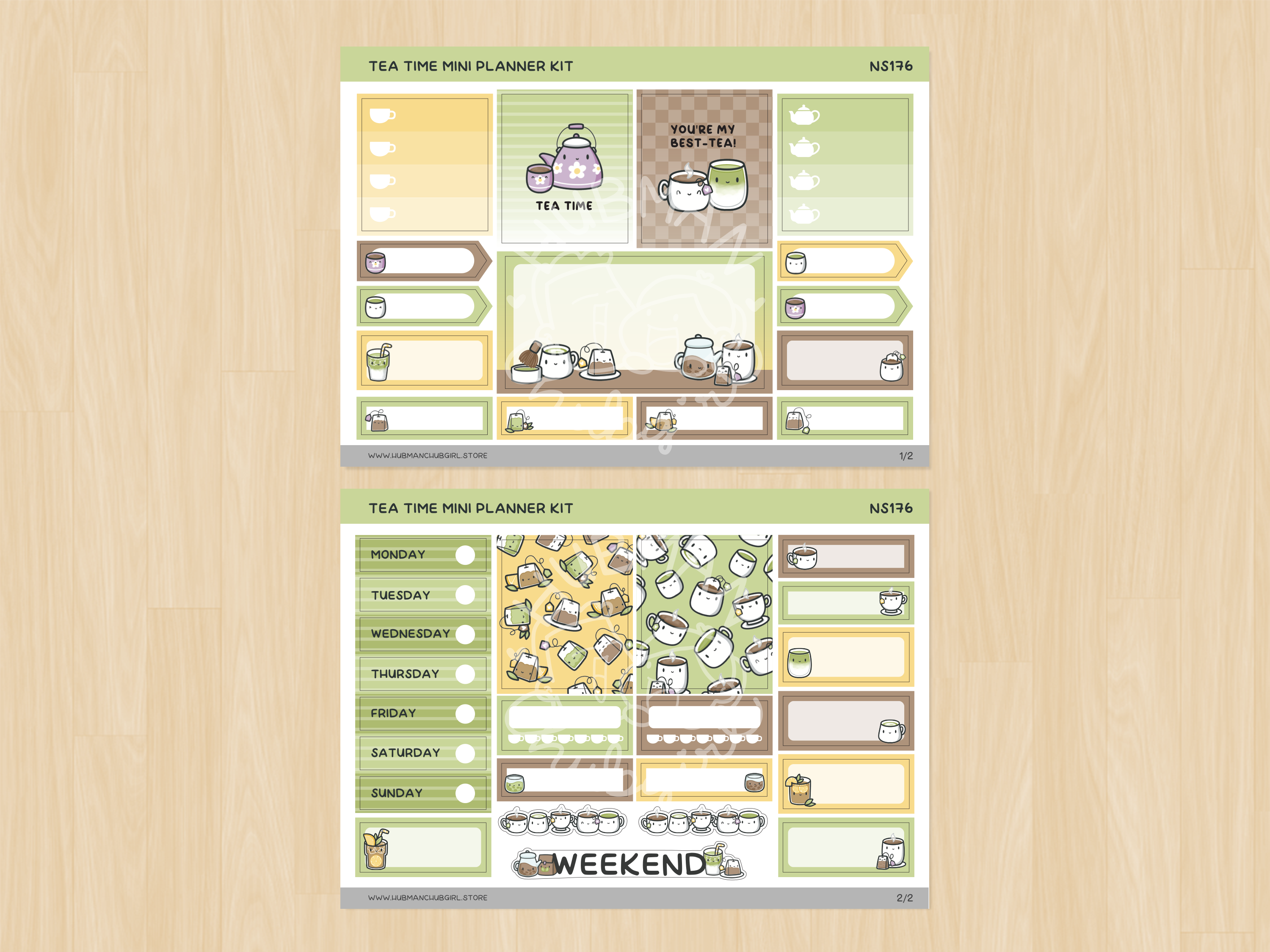 Tea Time Mini Planner Kit (Set of 2)