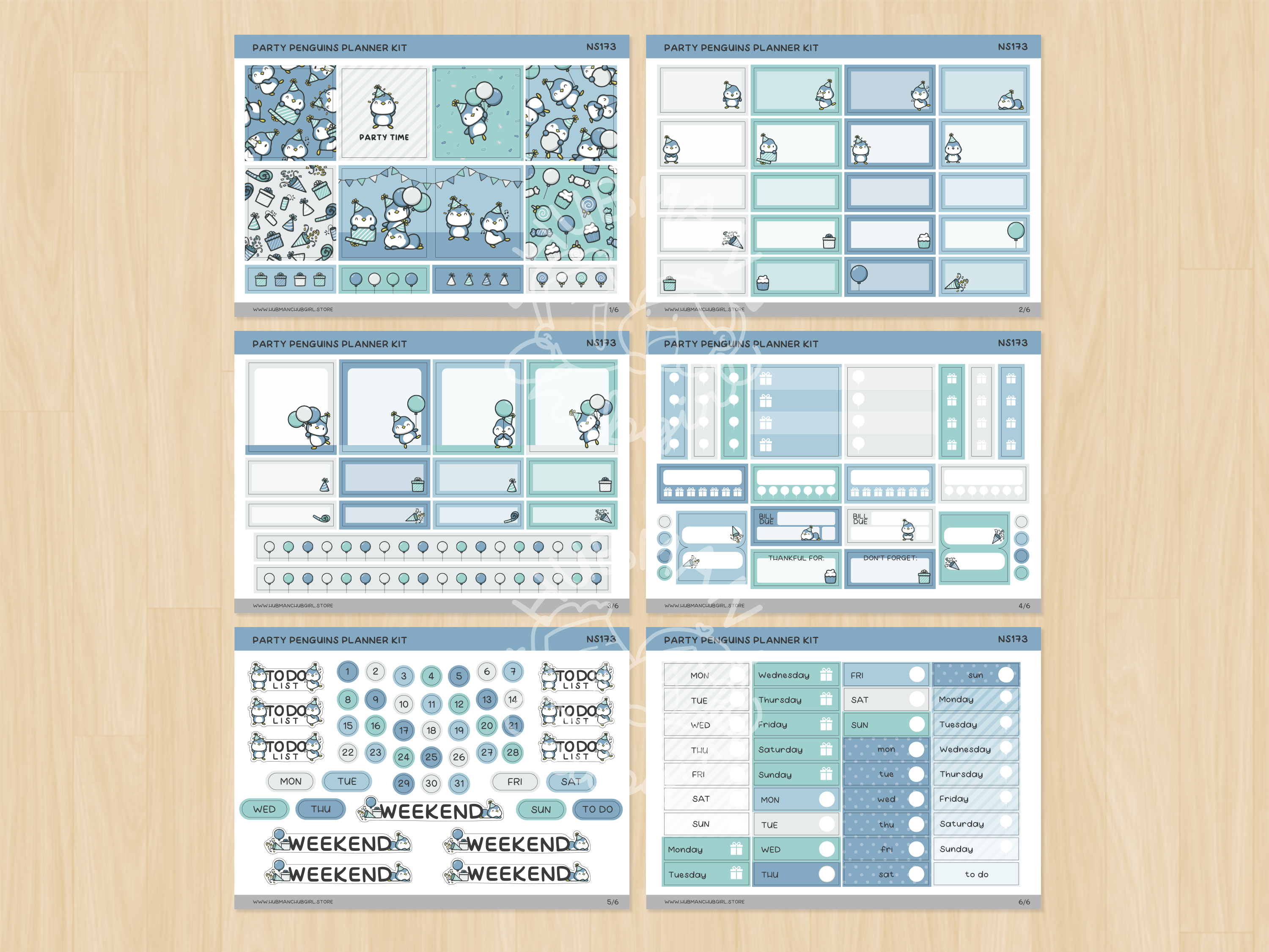 Party Penguins Planner Kit (Set of 6)