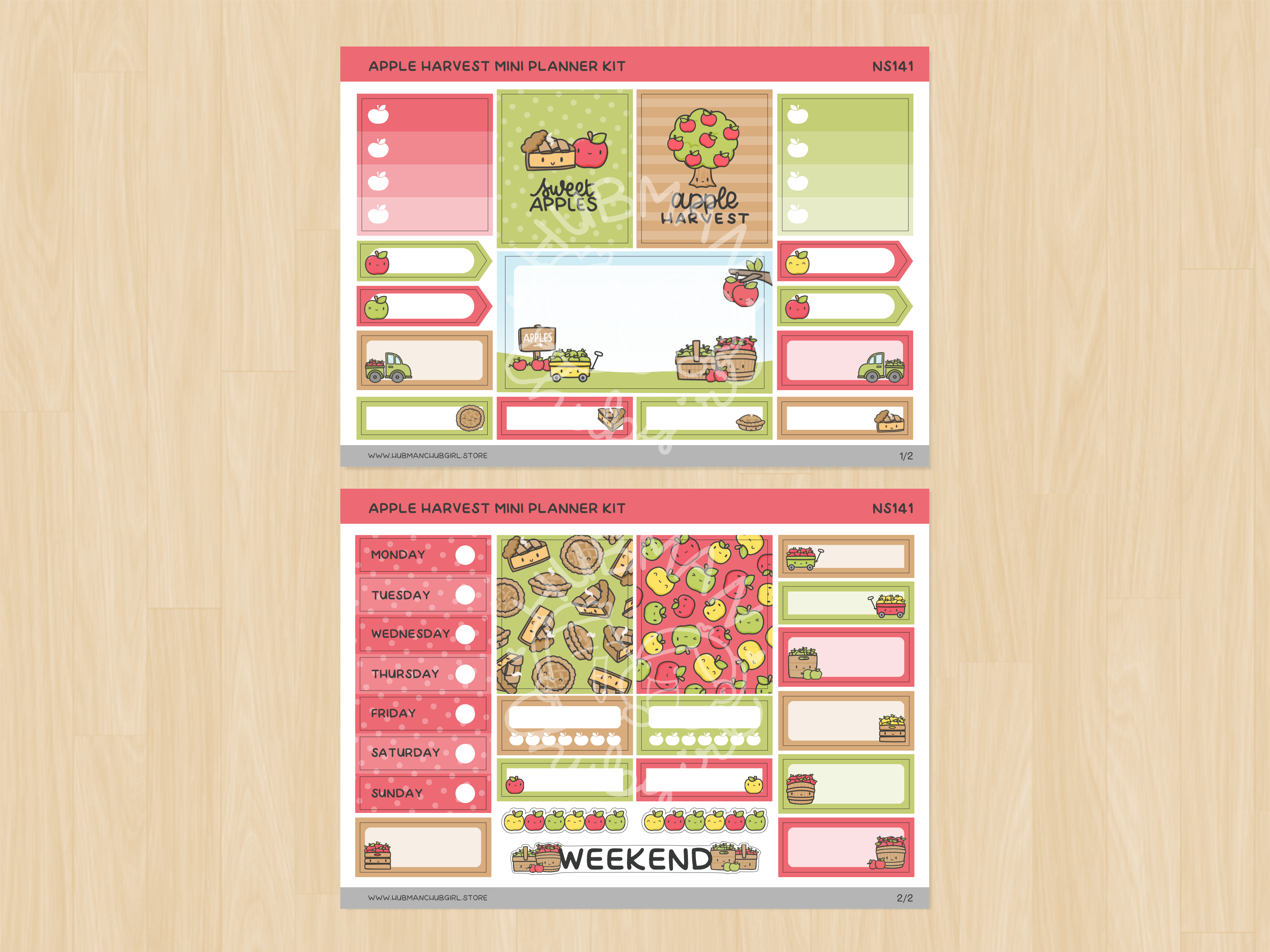 Apple Harvest Mini Planner Kit (Set of 2)