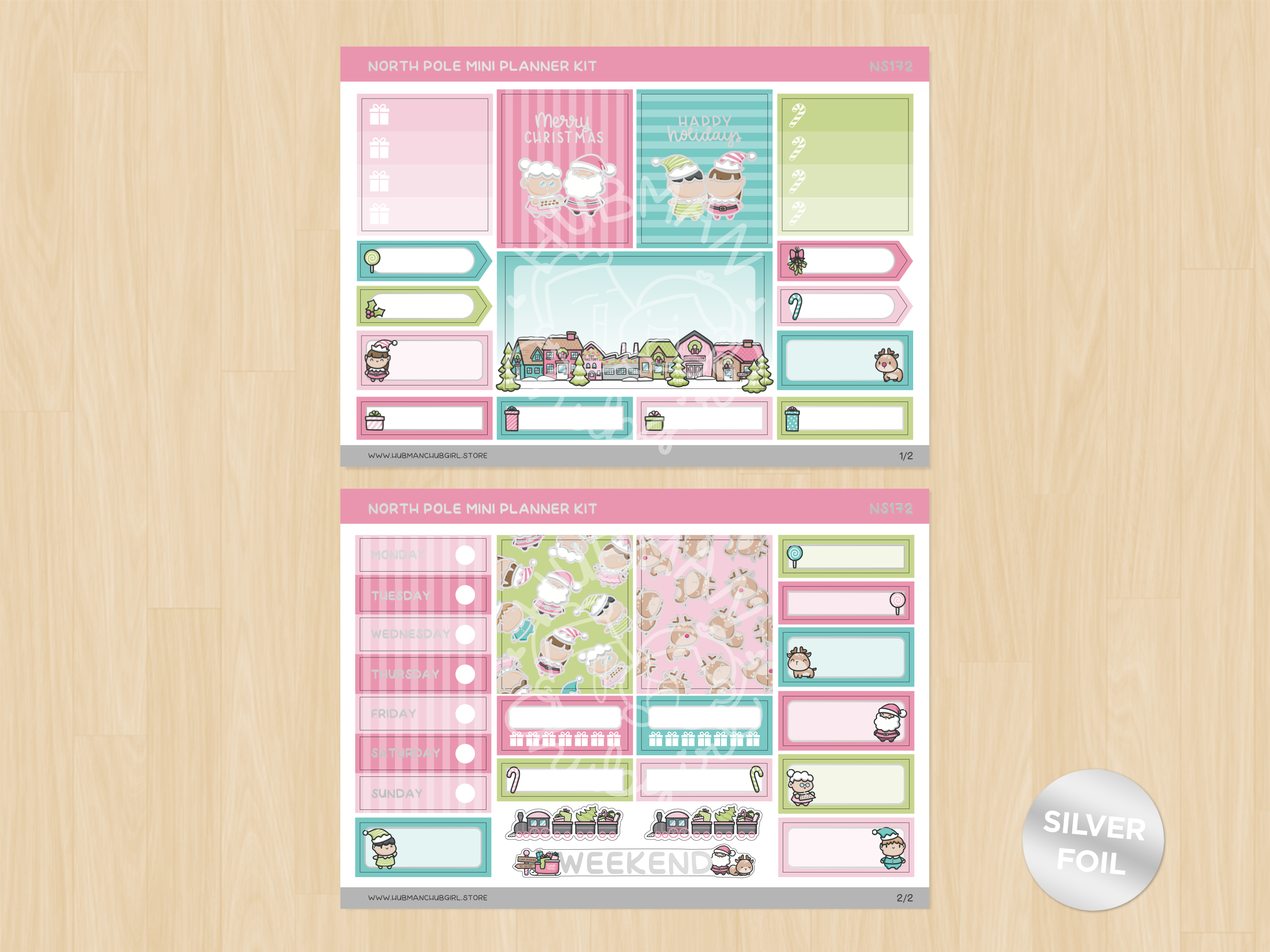 North Pole Planner Kit (Set of 2) - Silver foil