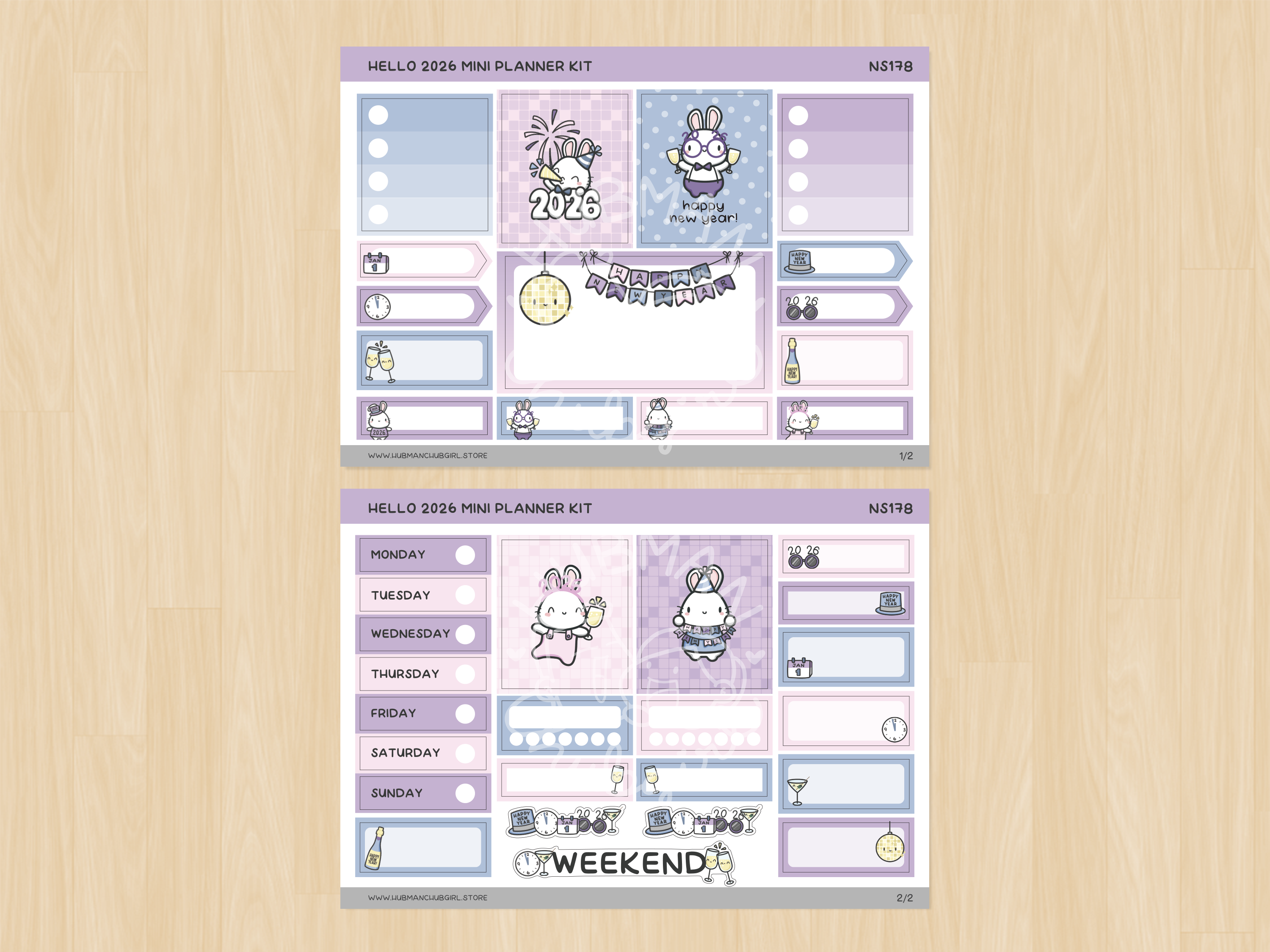 Hello 2026 Mini Planner Kit (Set of 2)