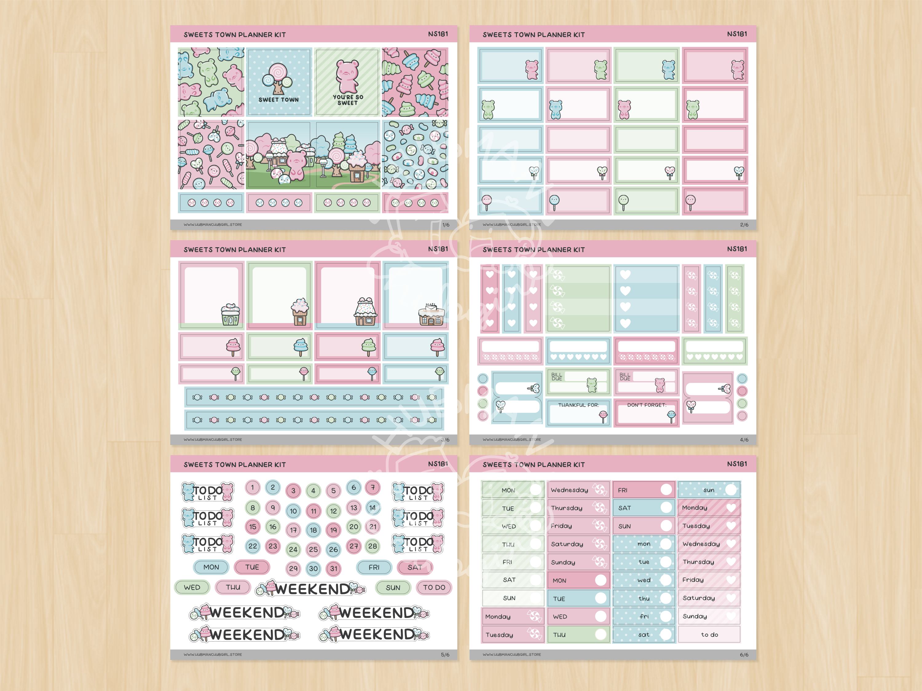 Sweets Town Planner Kit (Set of 6)