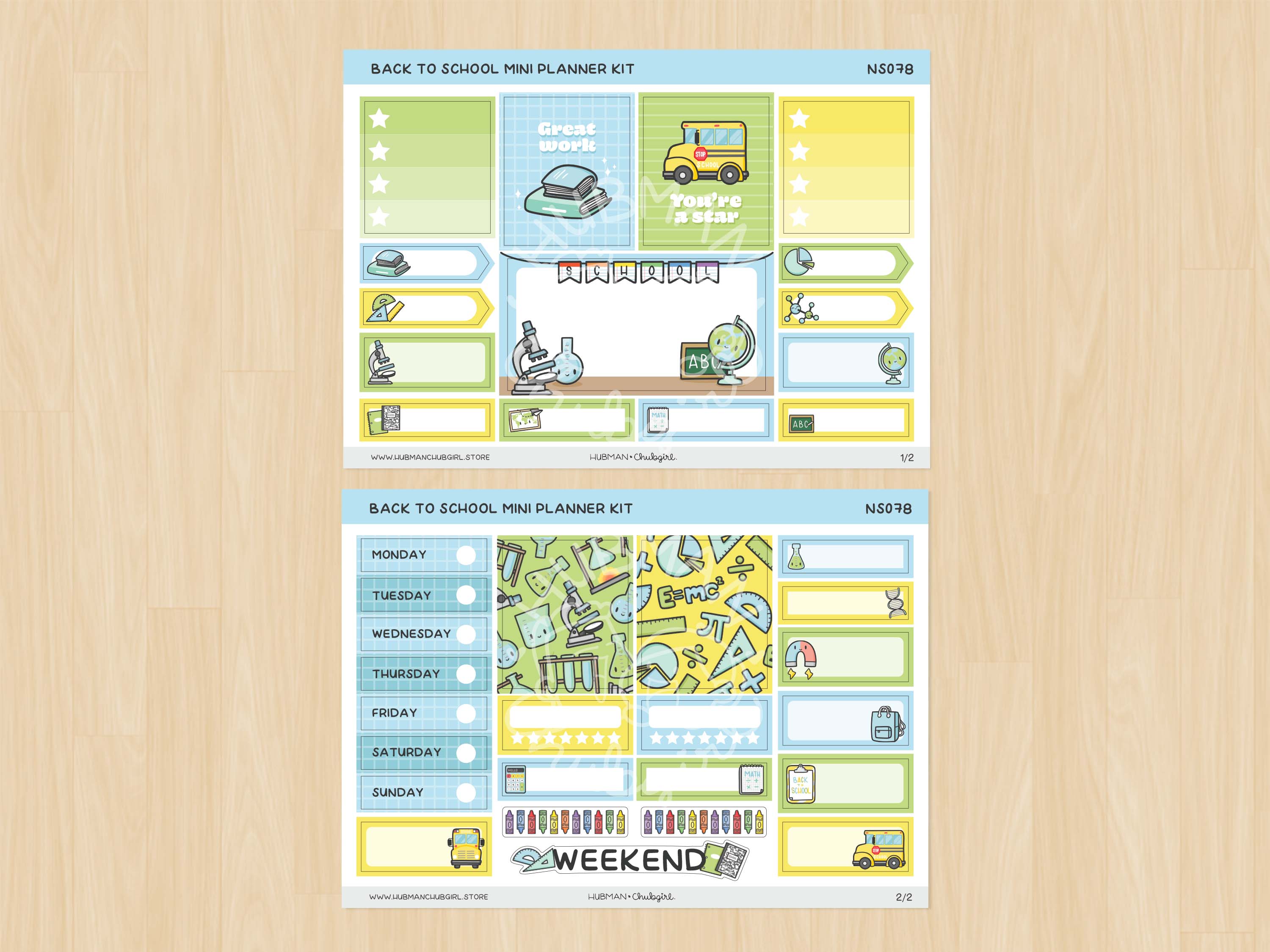 Back to School Mini Planner Kit (Set of 2)