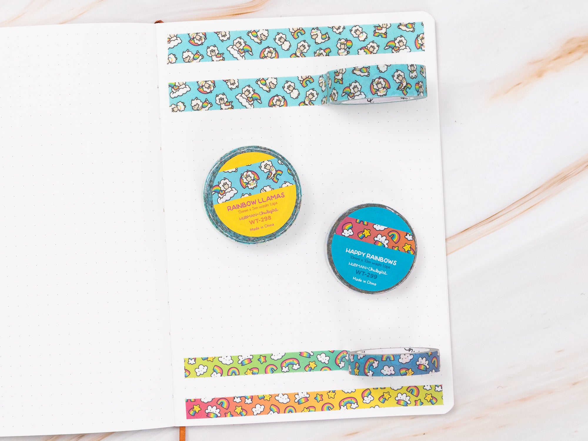 Rainbow Llamas Washi Tapes (Set of 2)