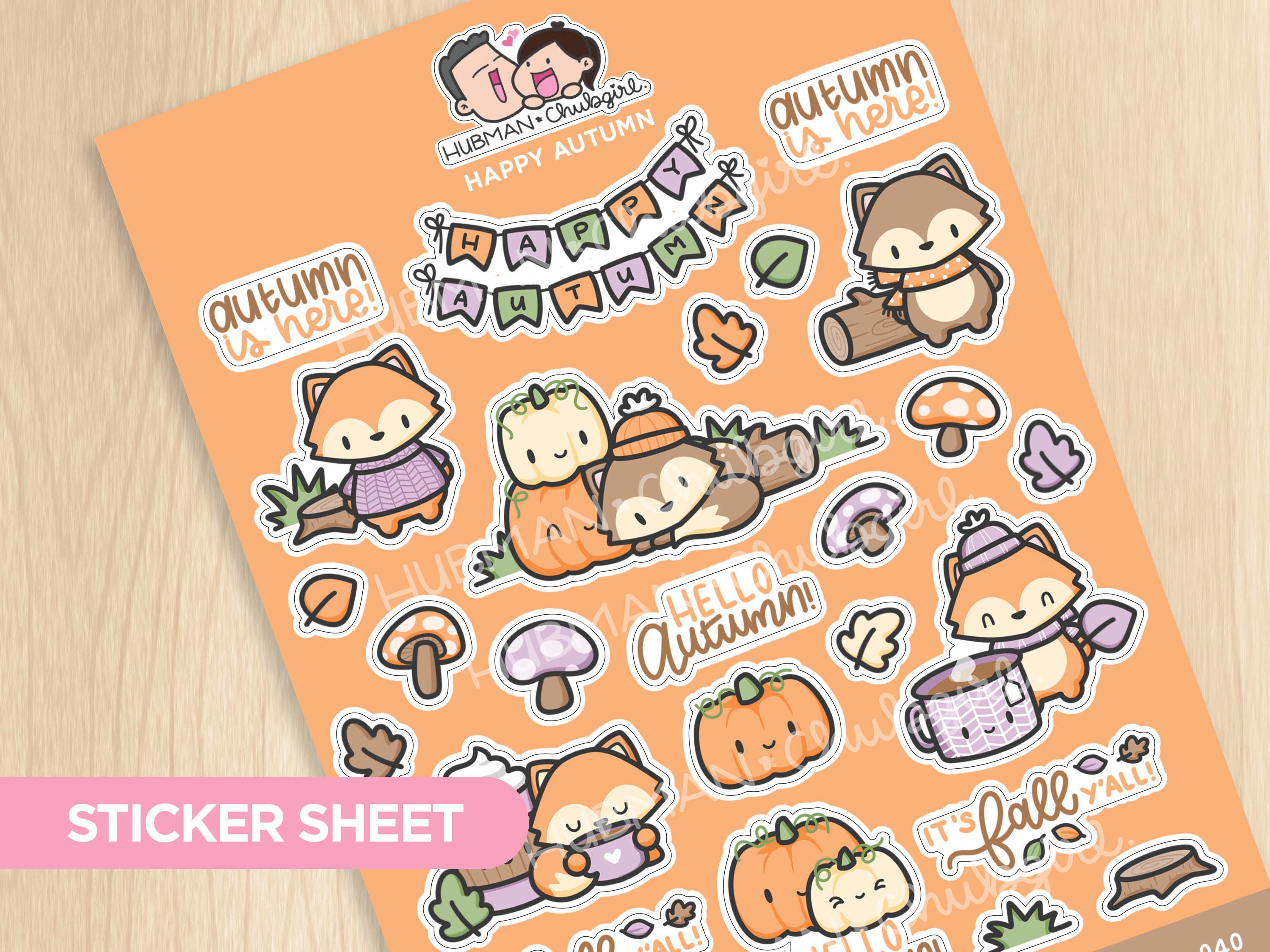 Autumn Foxes Sticker Set