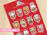 Animals of the Chinese Zodiac Sticker Sheet