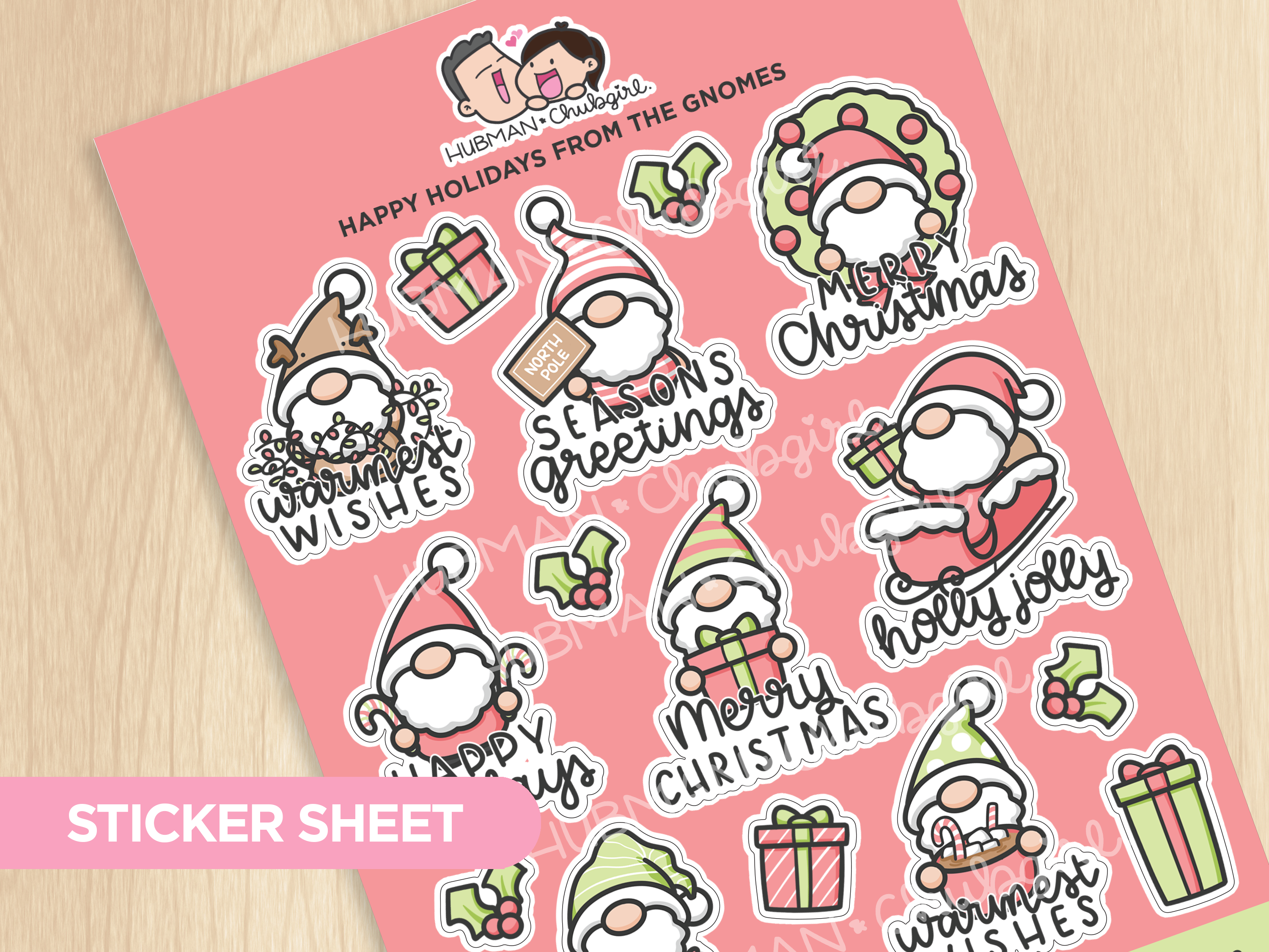 Happy Holidays from the Gnomes Sticker Sheet