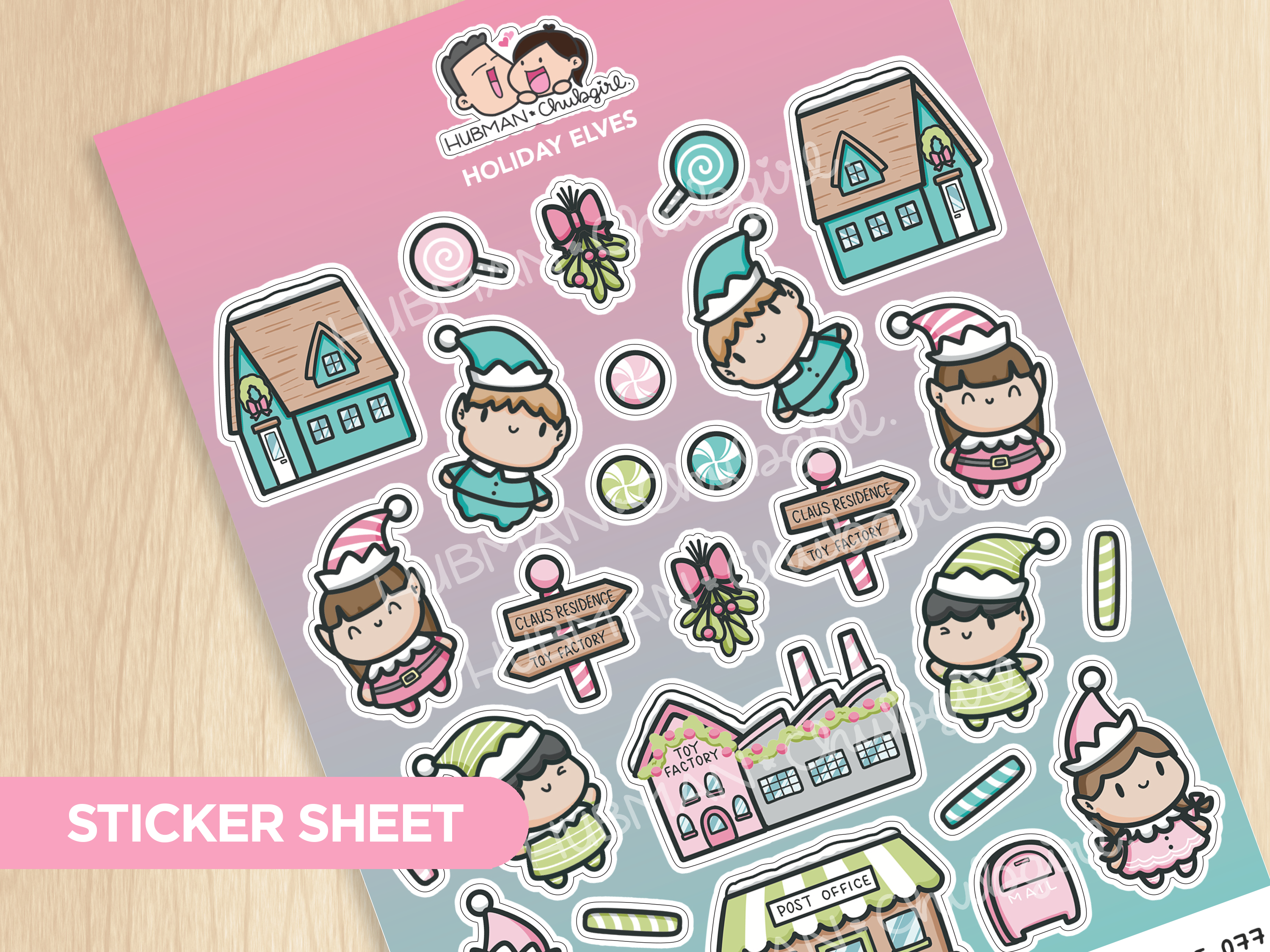 Holiday Elves Sticker Sheet