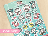 Cool Pool Otters Sticker sheet