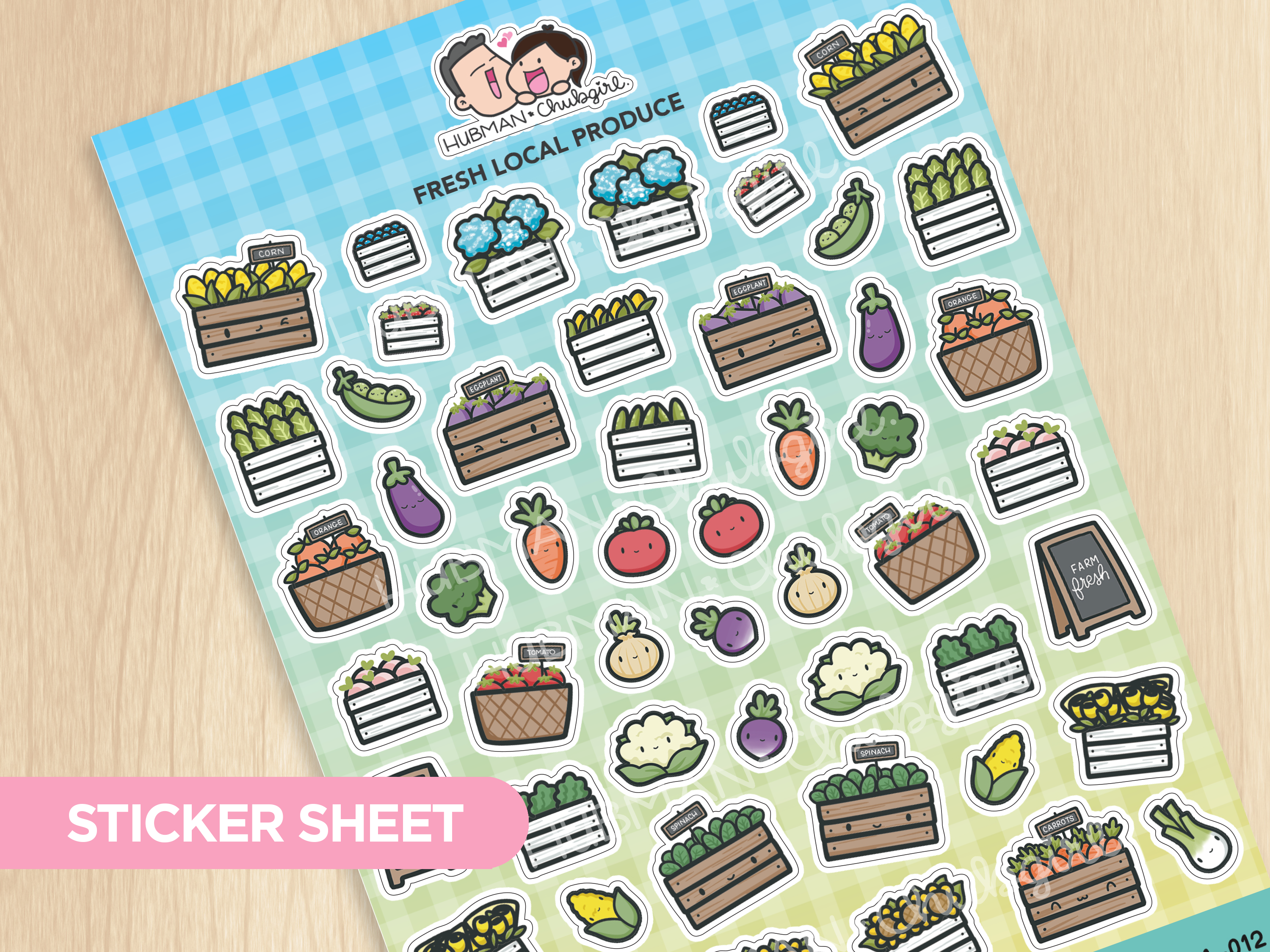 Produce Sticker Fresh Local Produce Sticker Sheet – Hubman and Chubgirl