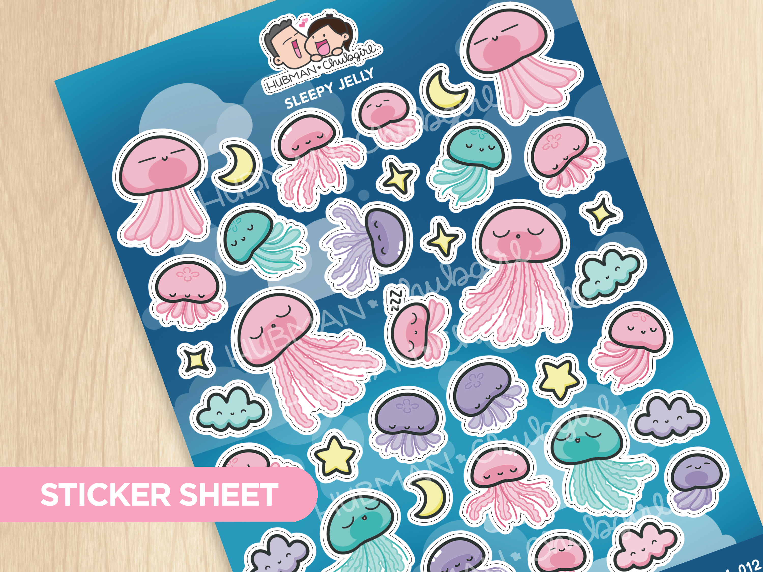 Sleepy Jelly Sticker Sheet