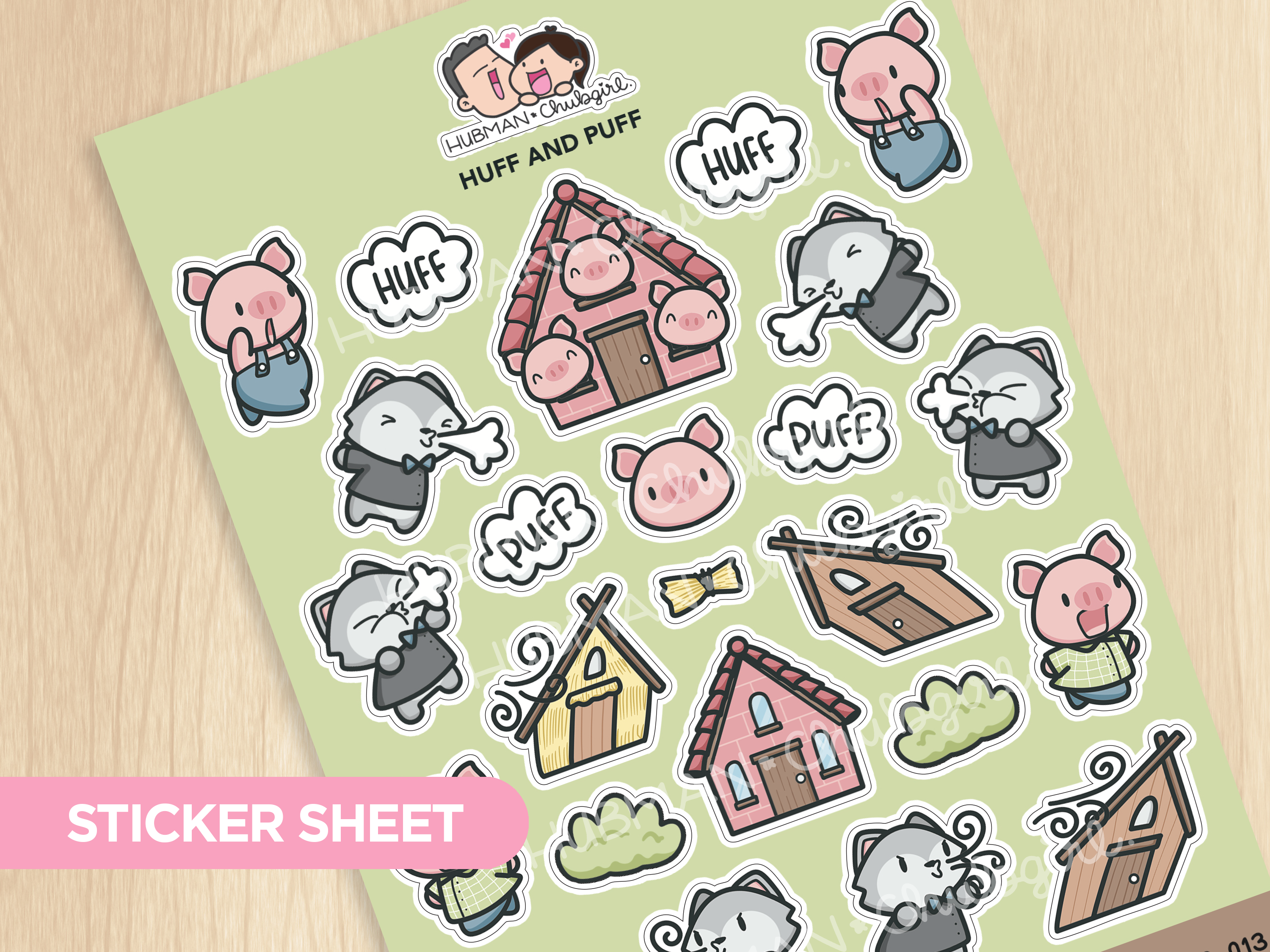 Wuff Sticker Huff and Puff Sticker Sheet – Hubman and Chubgirl