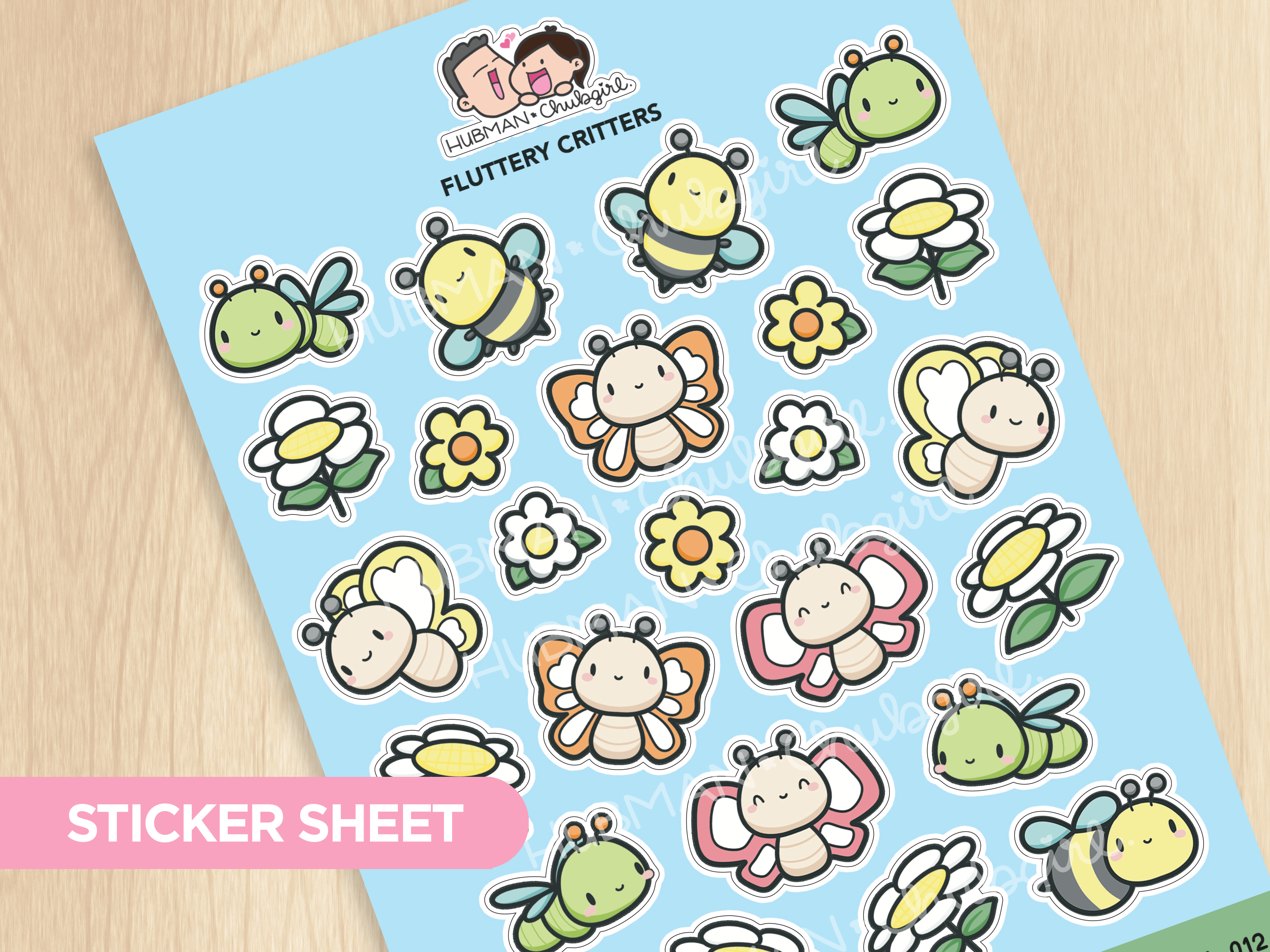 Fluttery Critters Sticker Sheet