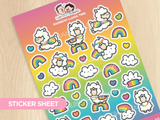 Rainbow Llama Time Sticker Sheet