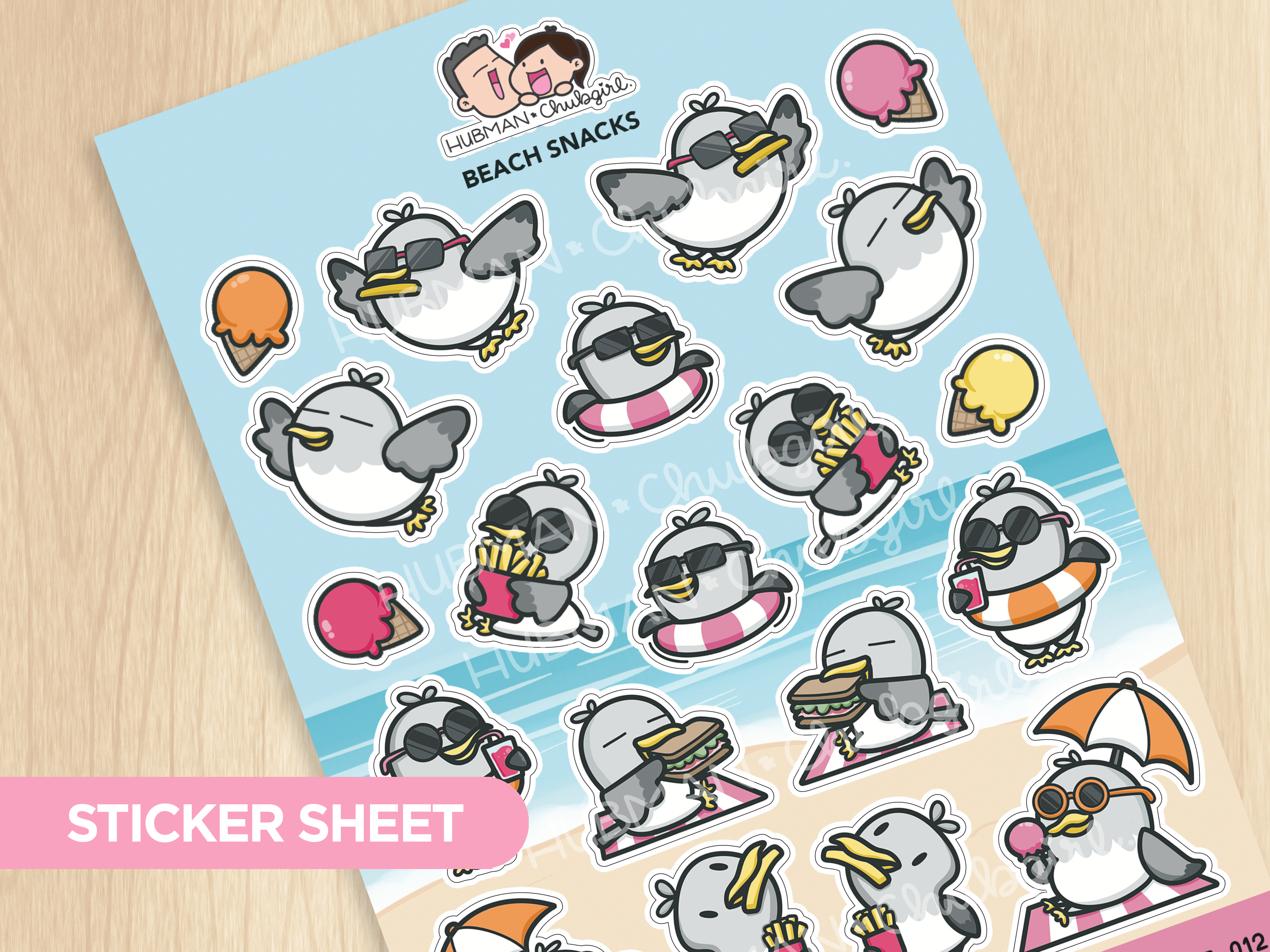 Beach Snacks Sticker Sheet