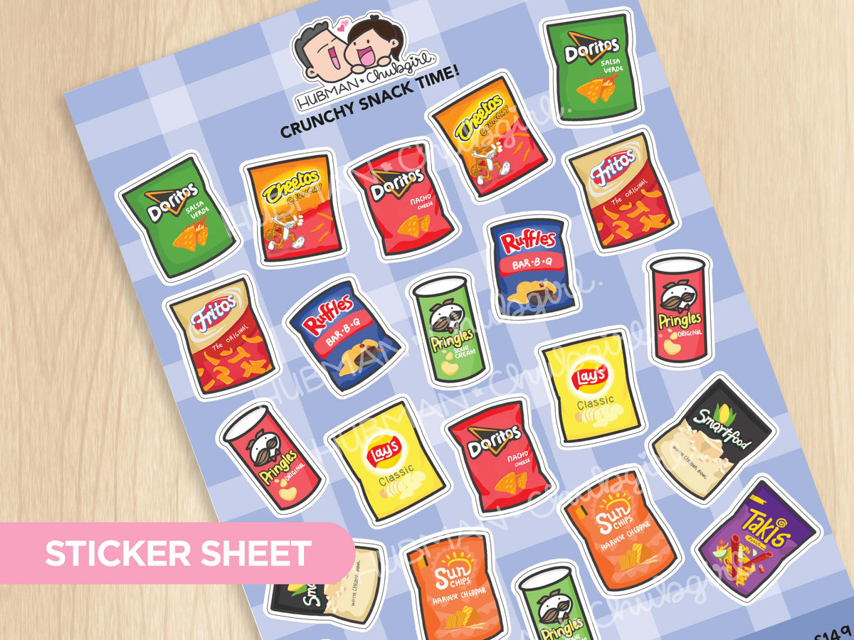 Sticker Sheet Crunchy Snack Time! Hubman and Chubgirl