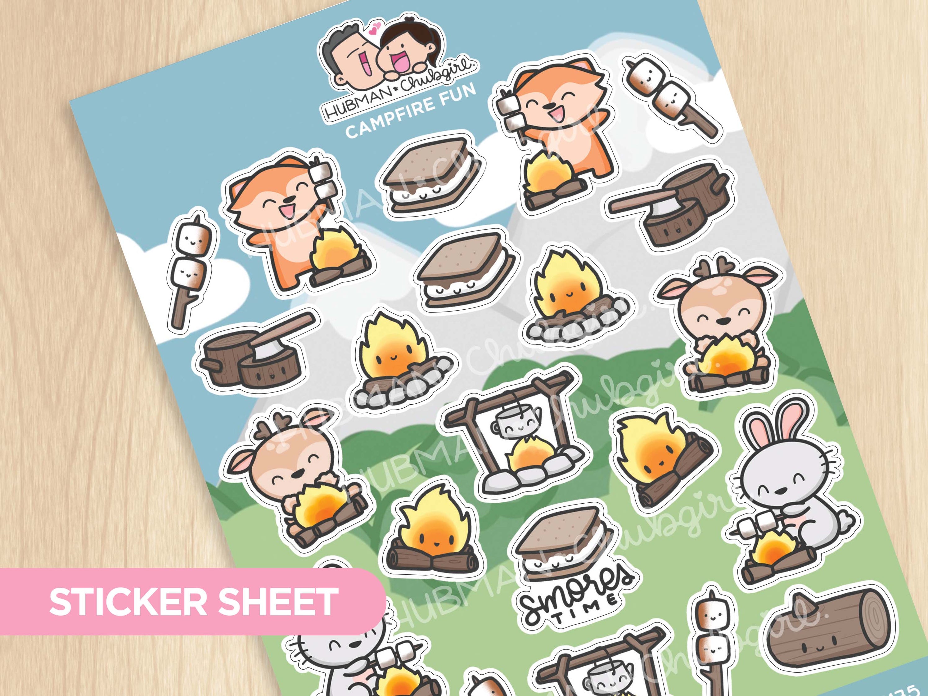 Campfire Fun Sticker Sheet – Hubman and Chubgirl