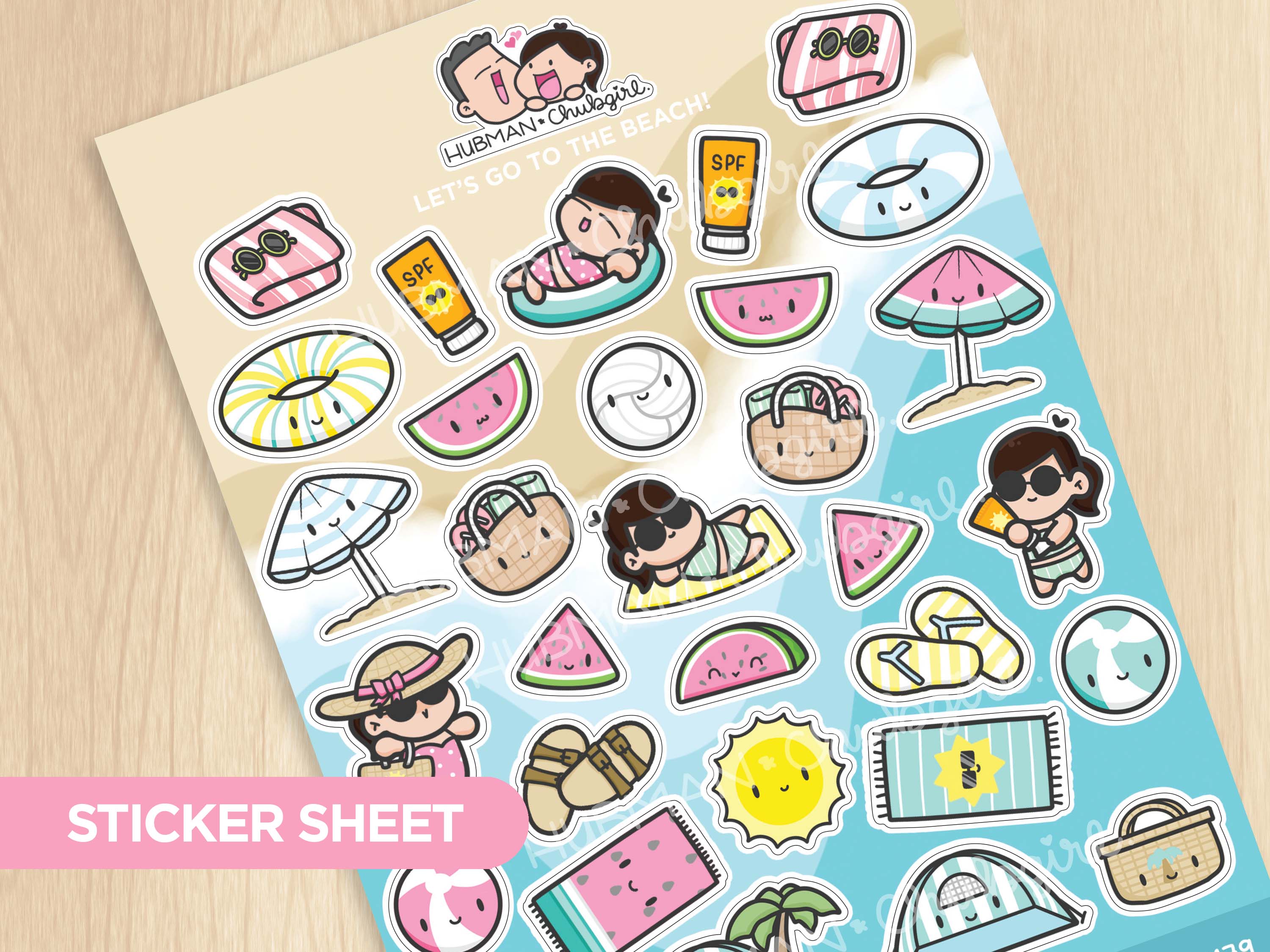 Sticker Sheet - Let's Go to the Beach 2
