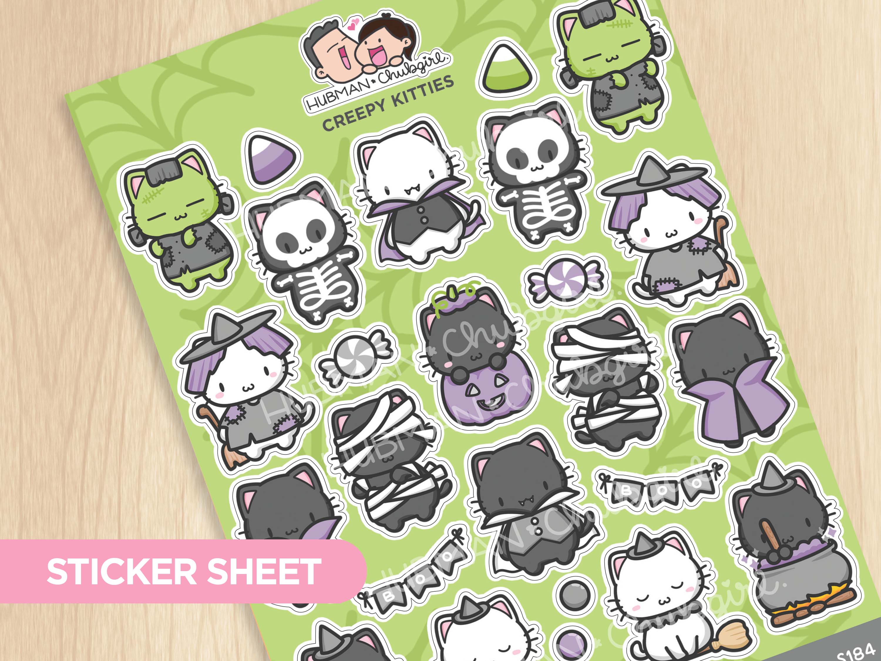 Spooky Kitties Sticker Set