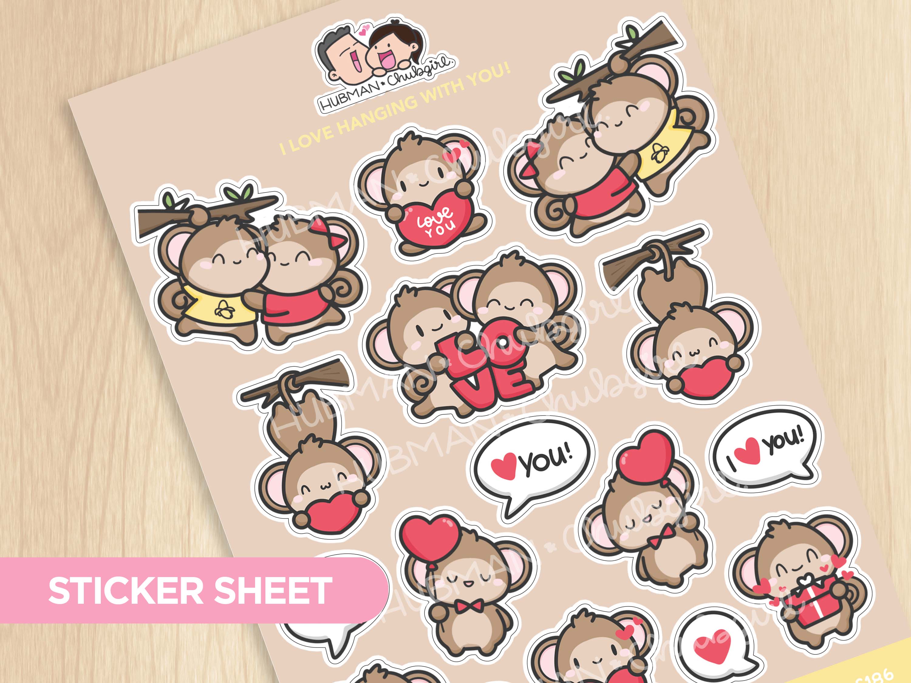 I Love Hanging With You Sticker Sheet