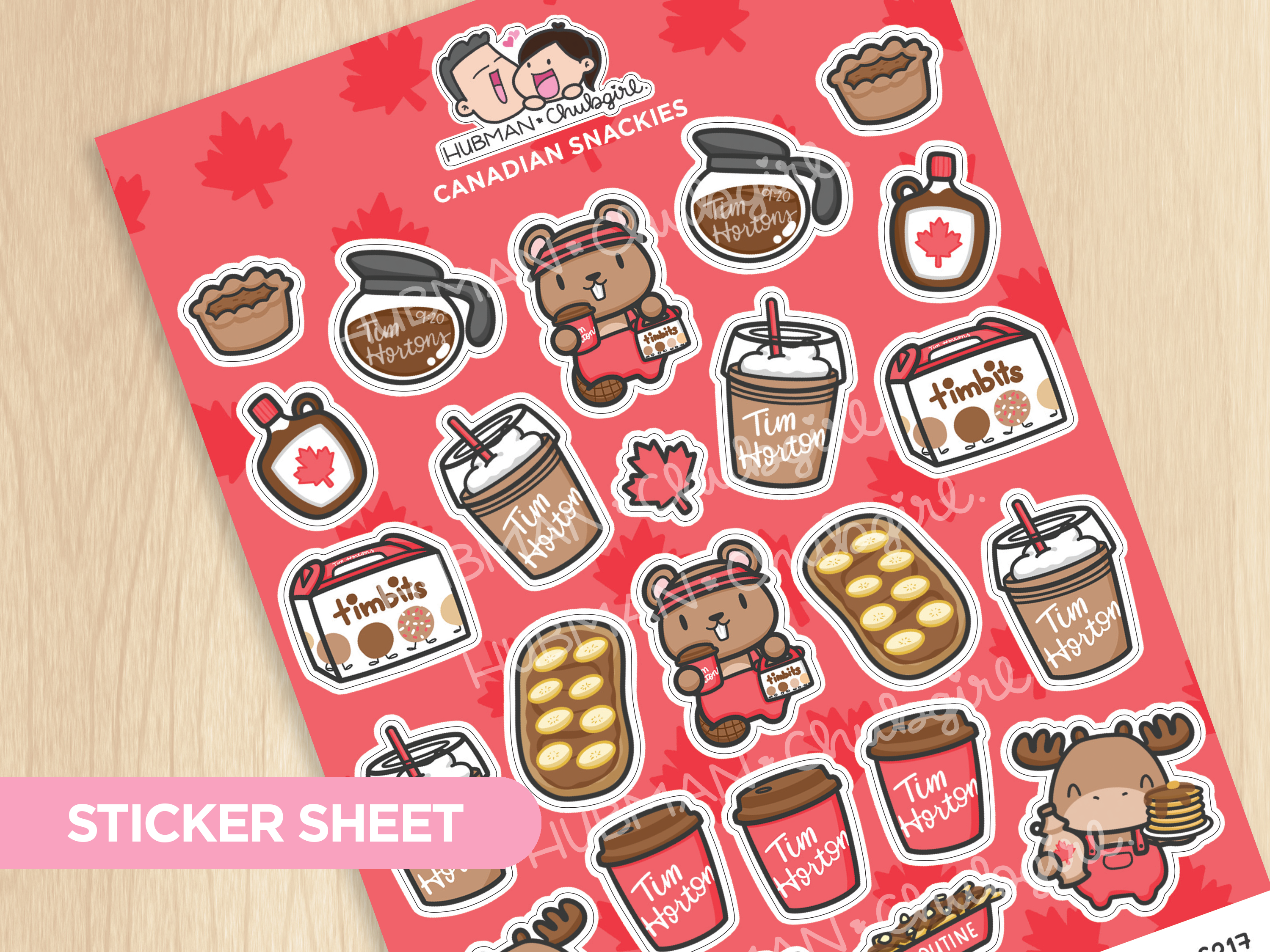 Canadian Snackies  Sticker Sheet