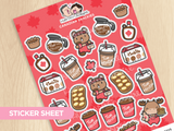 Canadian Snackies  Sticker Sheet