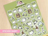 Green Tea and Matcha Sticker Sheet