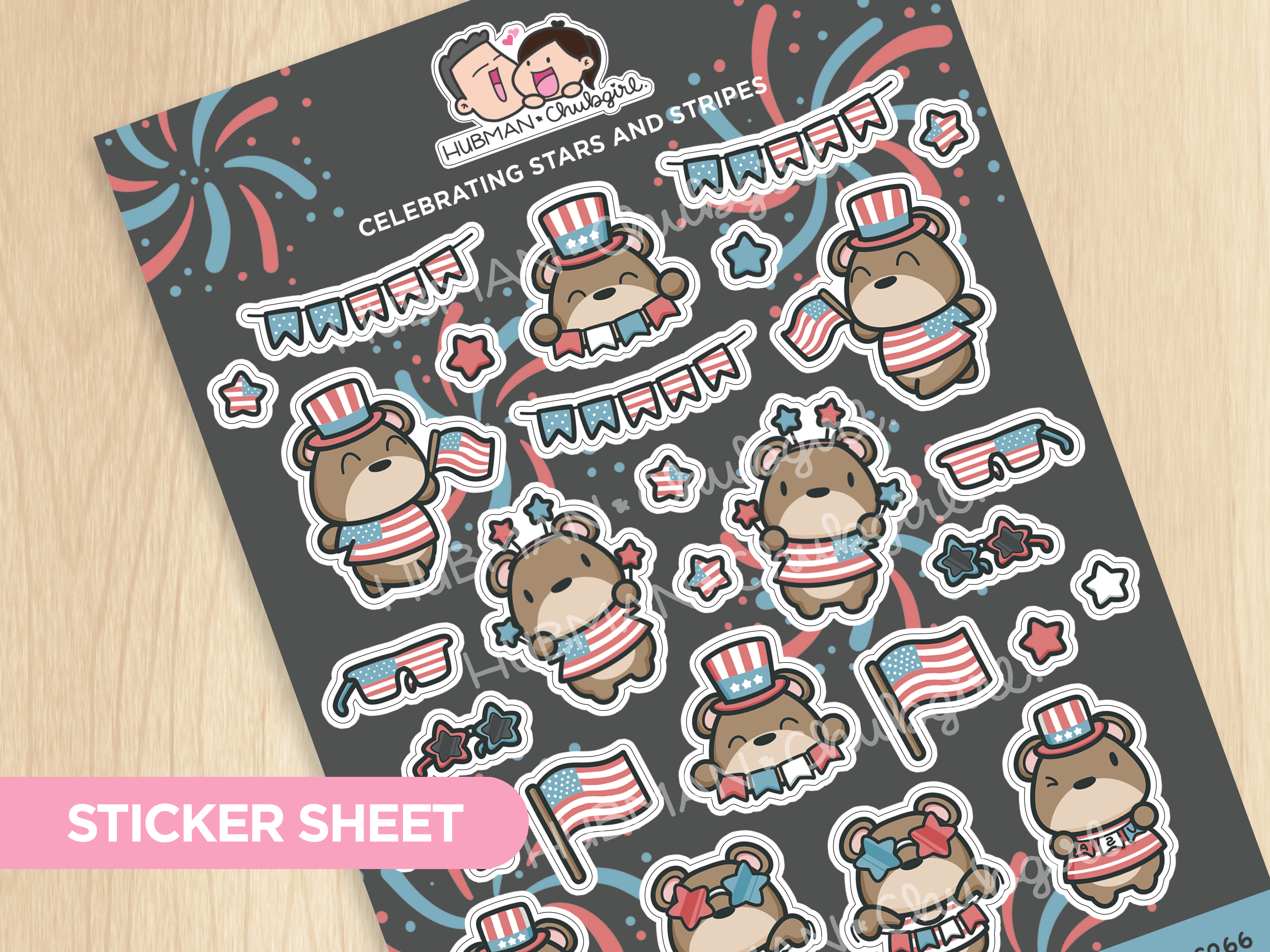 Celebrating Stars and Stripes Sticker Sheet