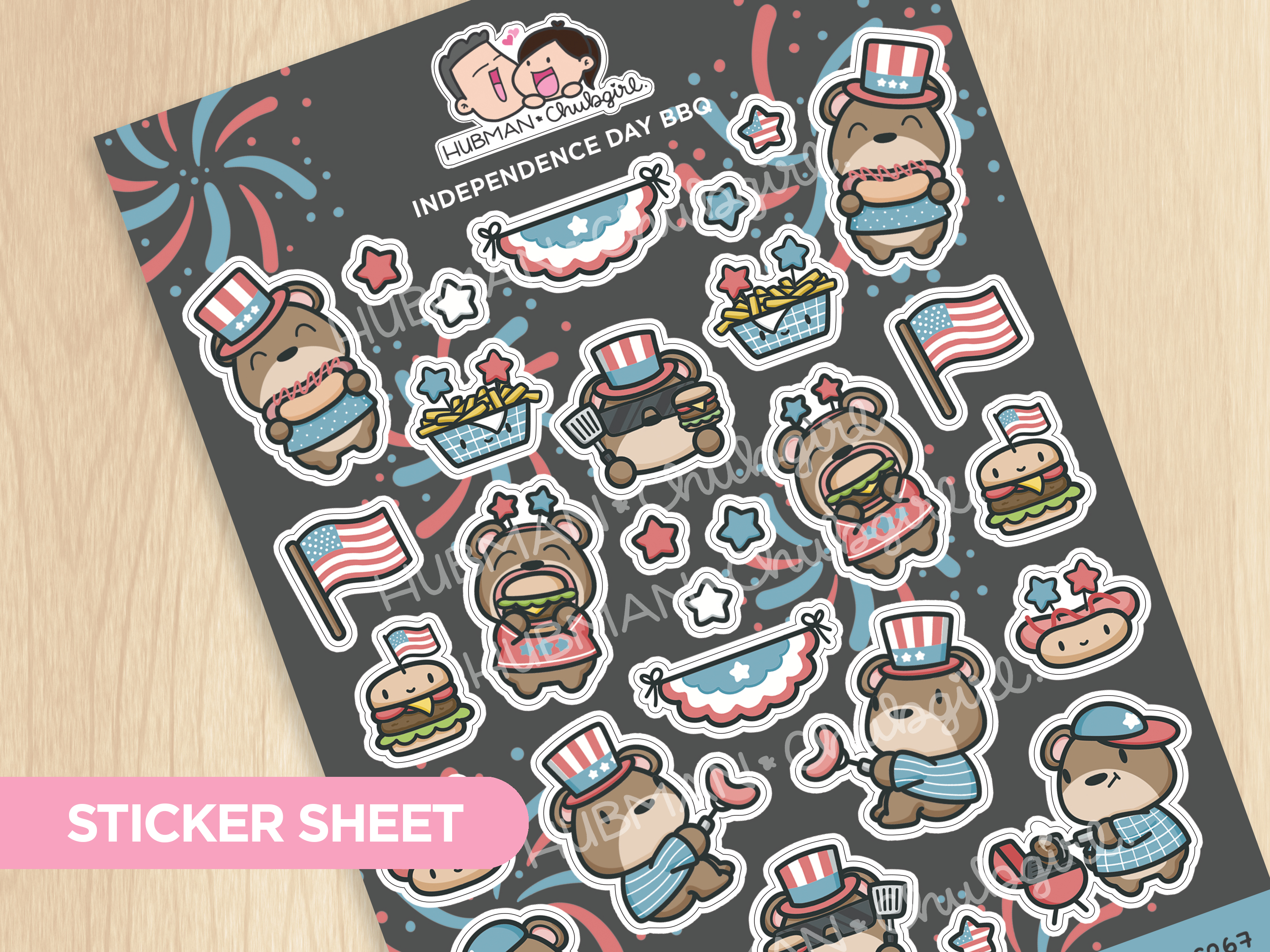 Independence Day BBQ Sticker Sheet
