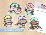 Summer Mermaids Die Cut Stickers (Set of 5)