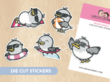 Beach Birds Die Cut Stickers (Set of 5)